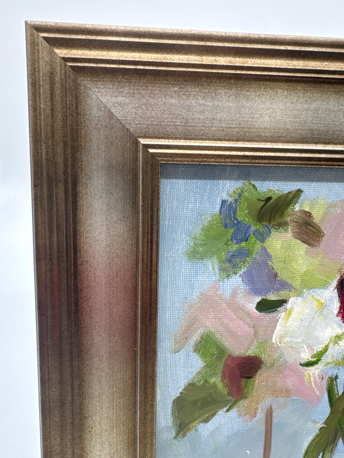 Signed Impressionist Framed Bouquet of Flowers Oil Painting by Chery Connelly