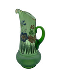 Antique Early 1900’s Northwood Victorian Handpainted Green Tankard Pitcher #916