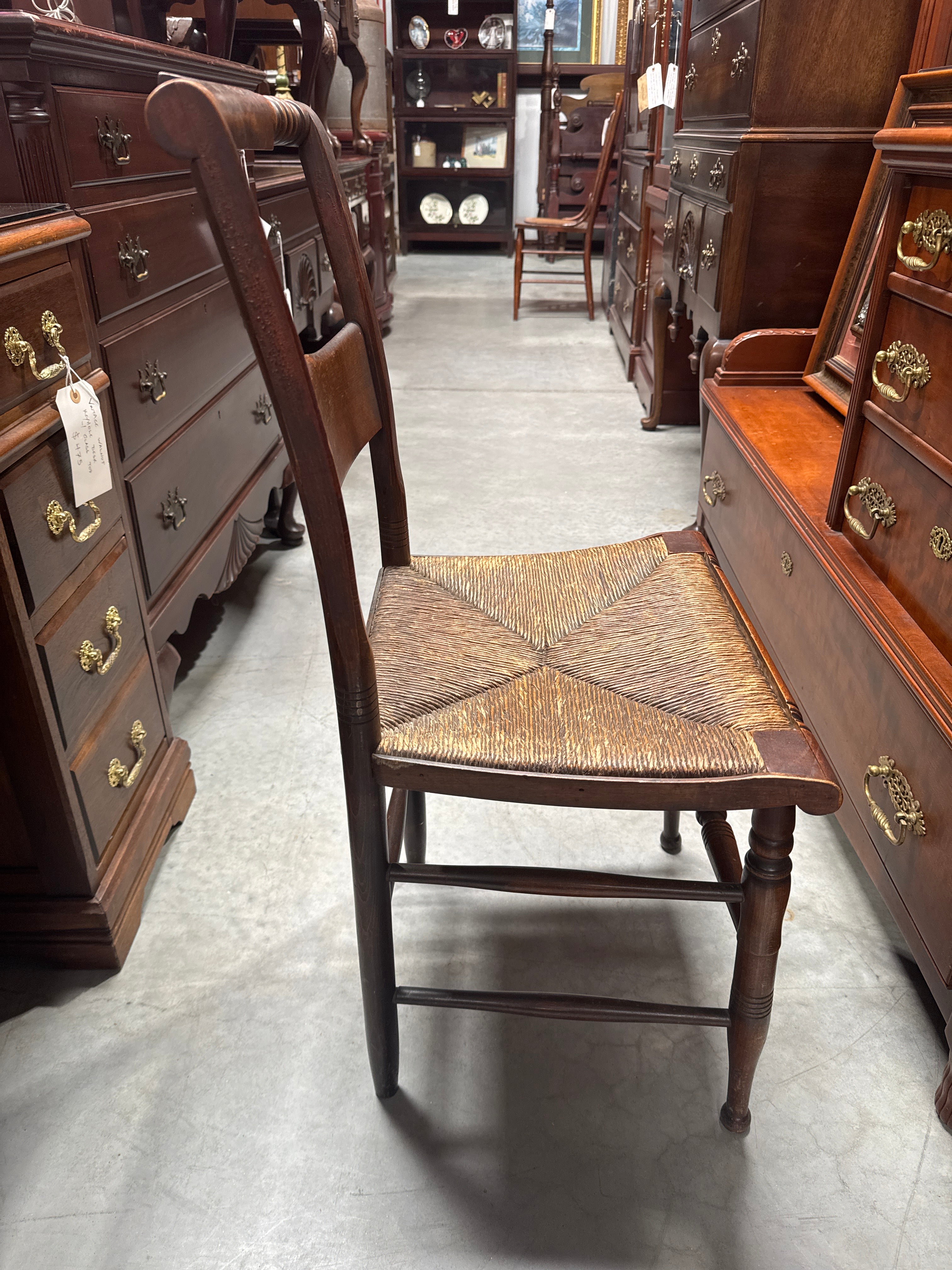 Vintage Solid Wood Rush Seating Hitchcock-style Dining Chair-K