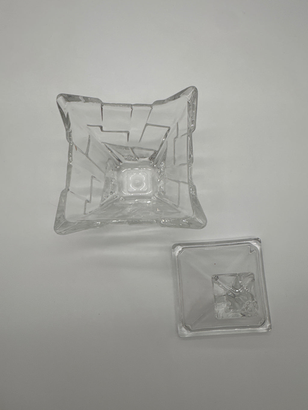 Bohemian Pyramid Crystal Lidded Candy Jar