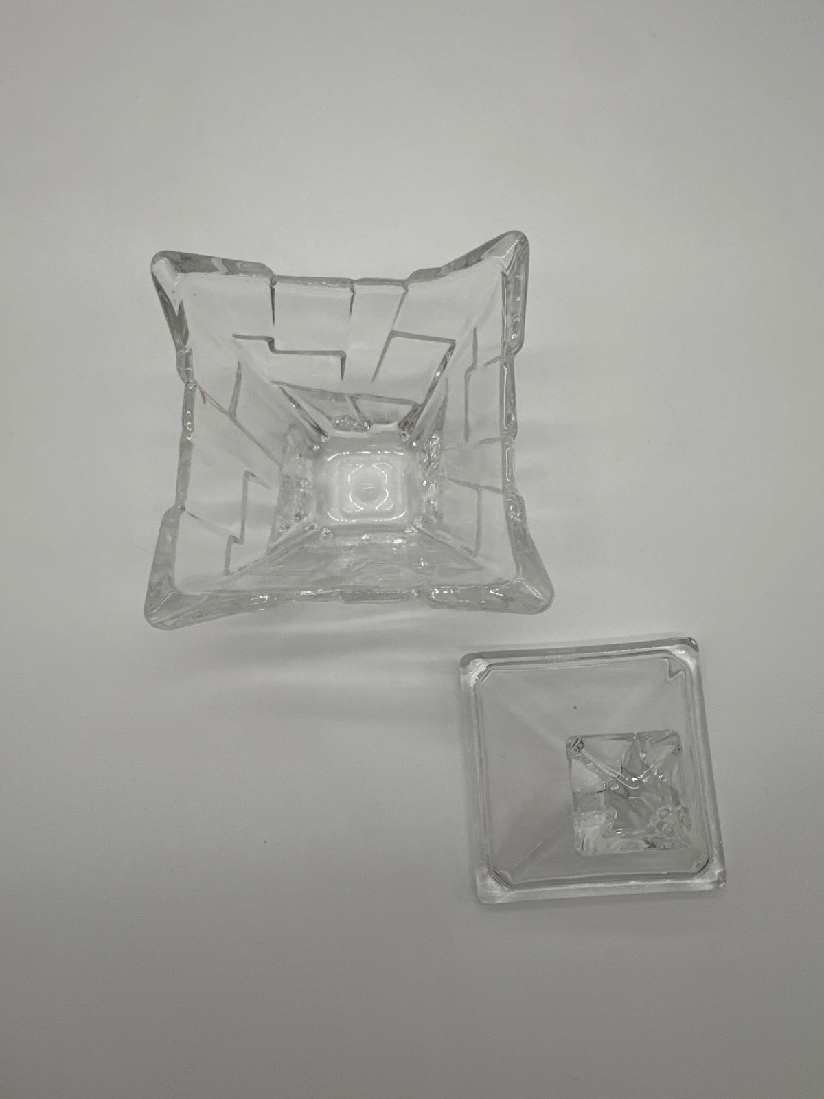 Bohemian Pyramid Crystal Lidded Candy Jar