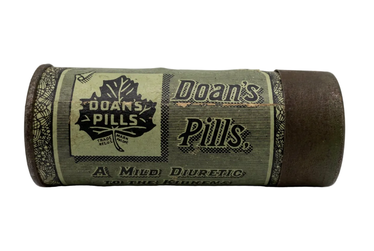Vintage 1940’s Doan’s Pills Green Metal Pocket