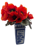 Vintage Chinese Blue and White Tall Vase