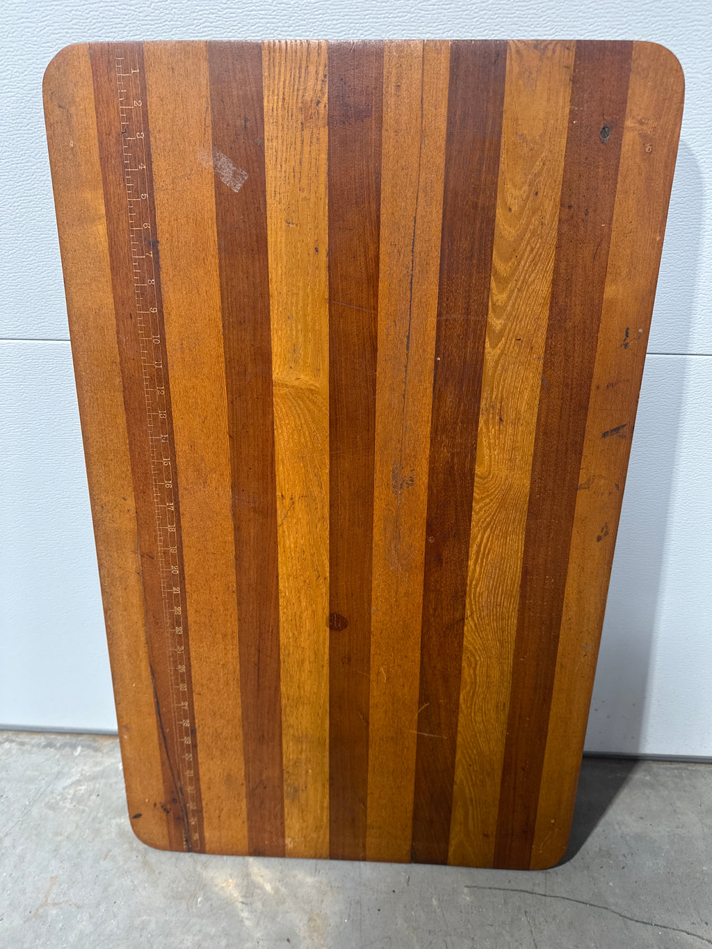 Antique Early 20th C. Folding Sewing Table with Yardstick Top