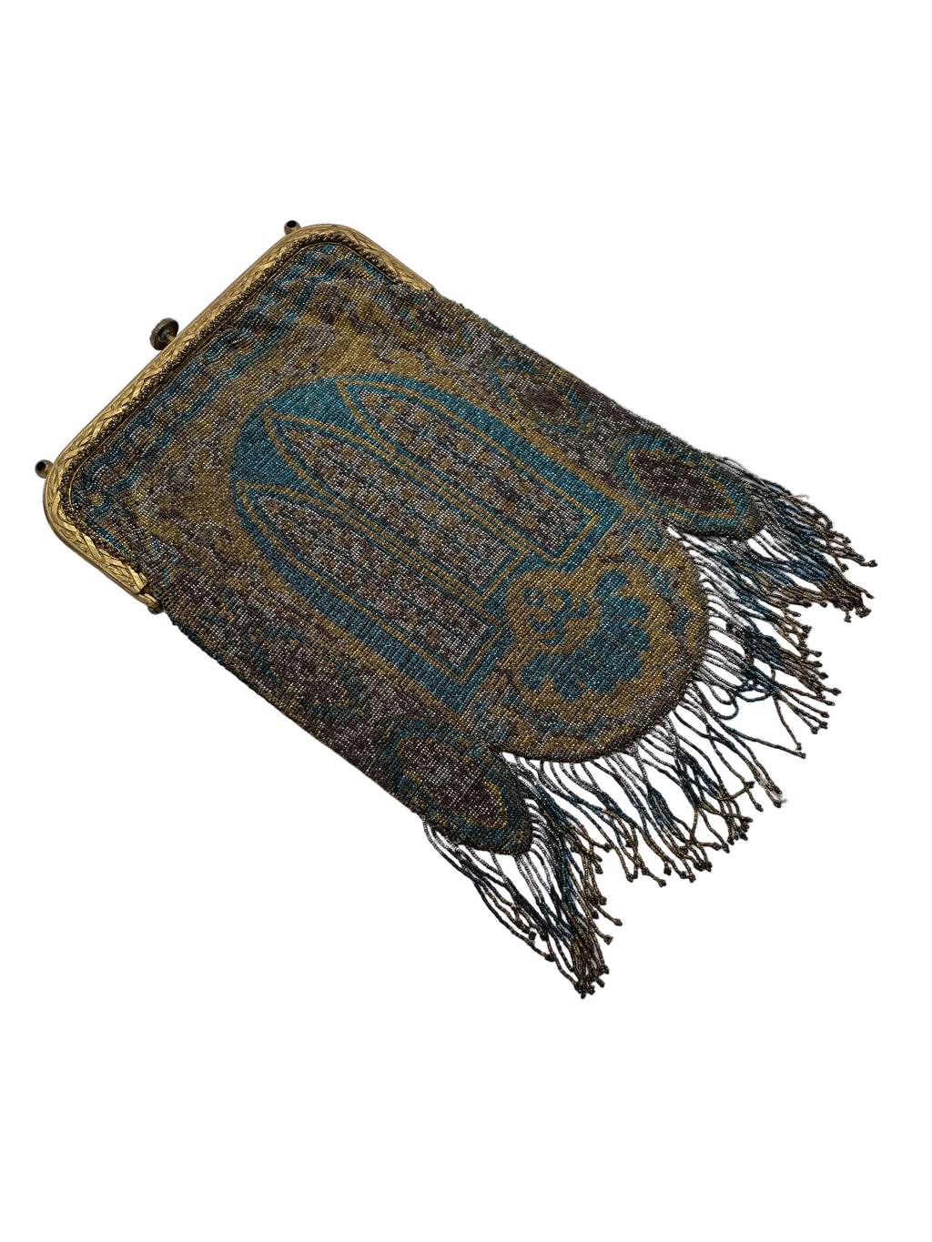 Early 1900’s Beaded (steel with possibly bronze) Bag made in France