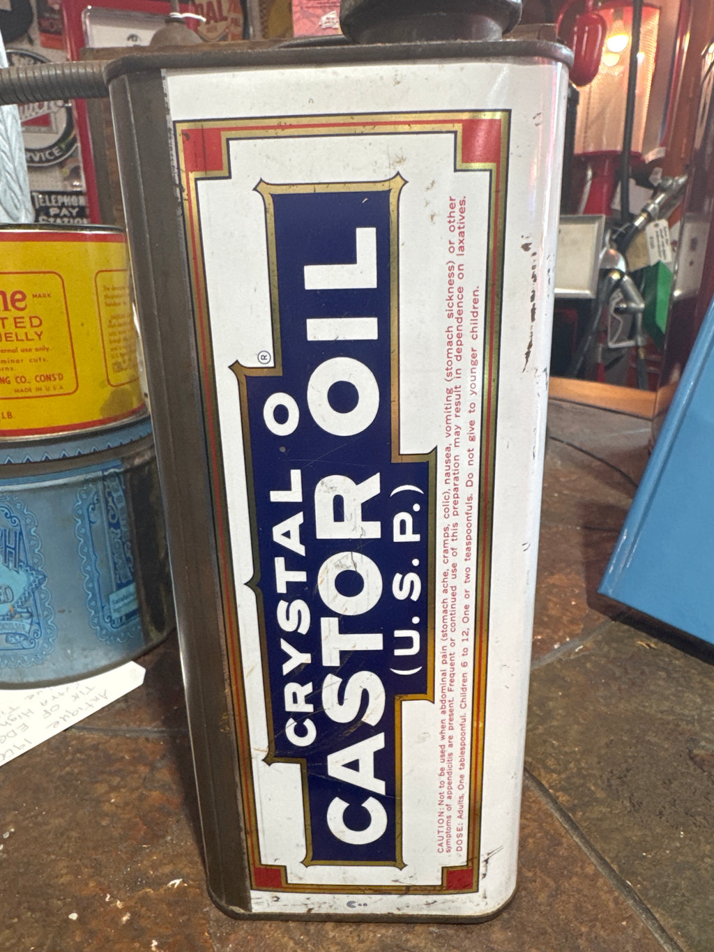 Vintage Baker’s Castor Oil (U.S.P) Metal Can