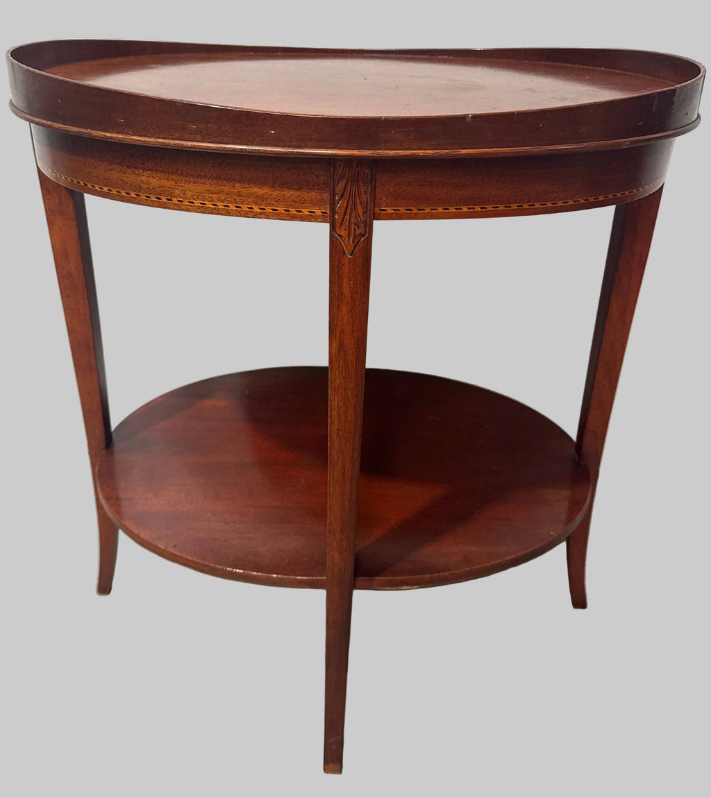 Vintage Mersman Inlaid Mahogany Oval Side Table