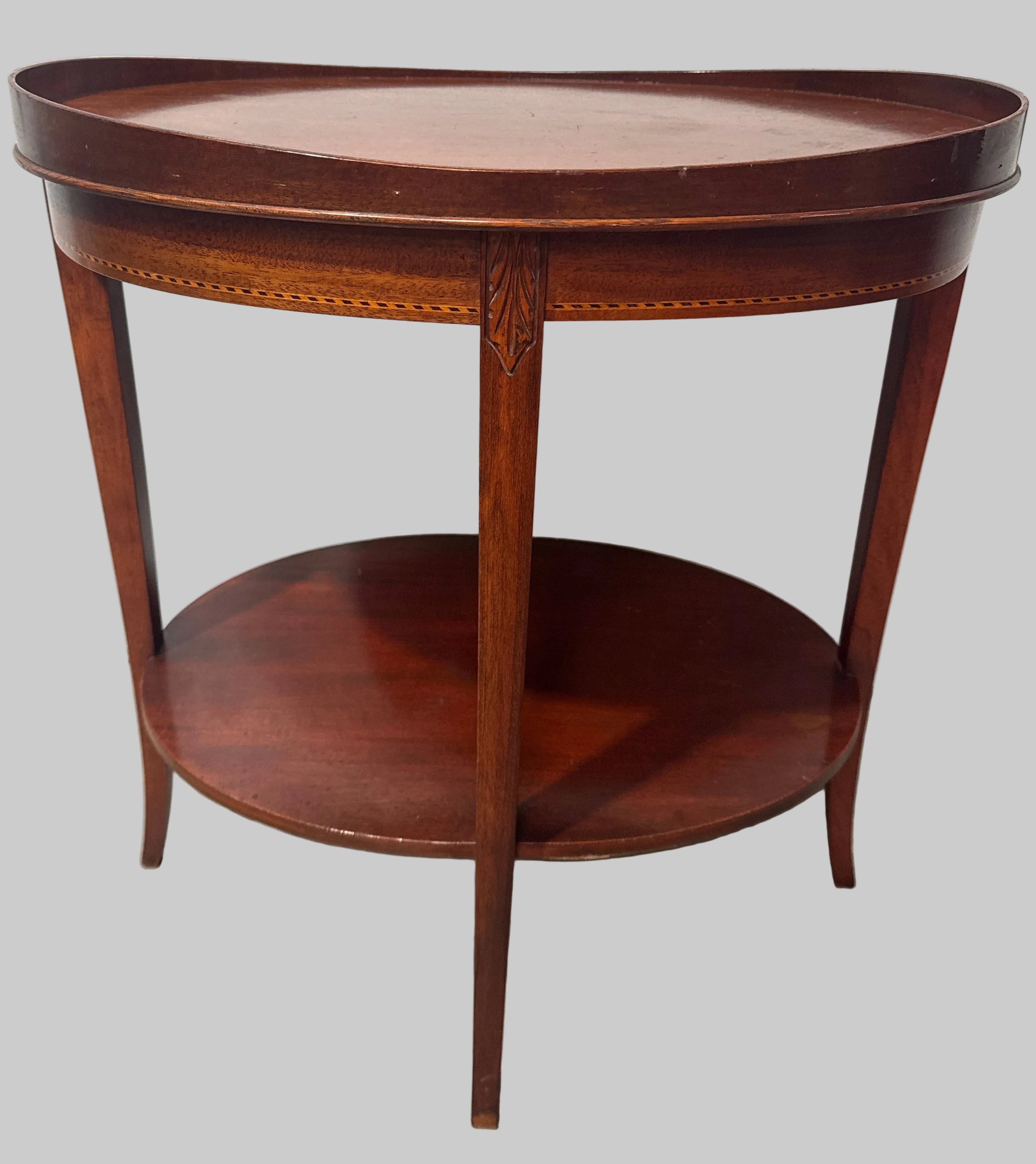 Vintage Mersman Inlaid Mahogany Oval Side Table
