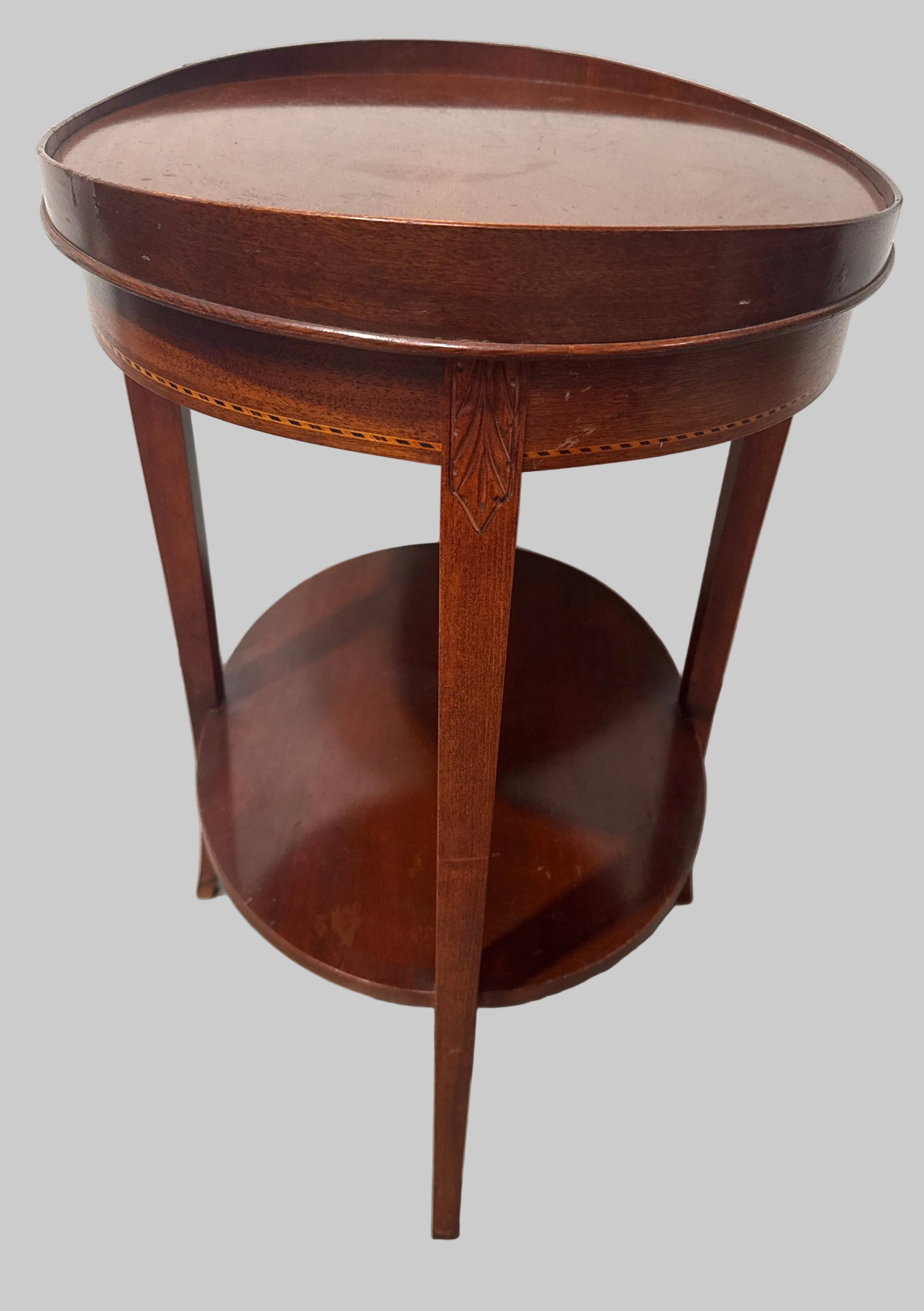 Vintage Mersman Inlaid Mahogany Oval Side Table