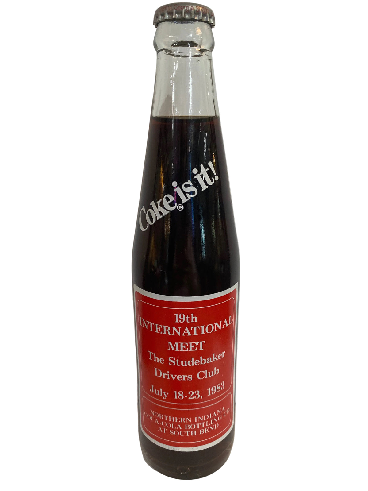 1983 STUDEBAKER AT SOUTH BEND “WHERE IT ALL BEGINS” 10 oz COCA-COLA BOTTLE