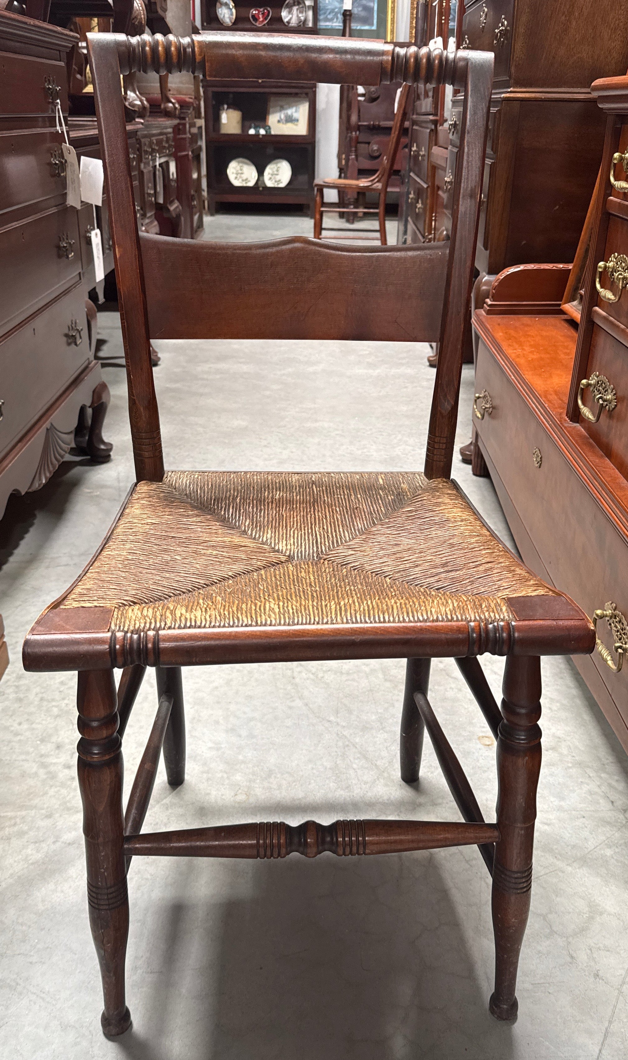 Vintage Solid Wood Rush Seating Hitchcock-style Dining Chair-K