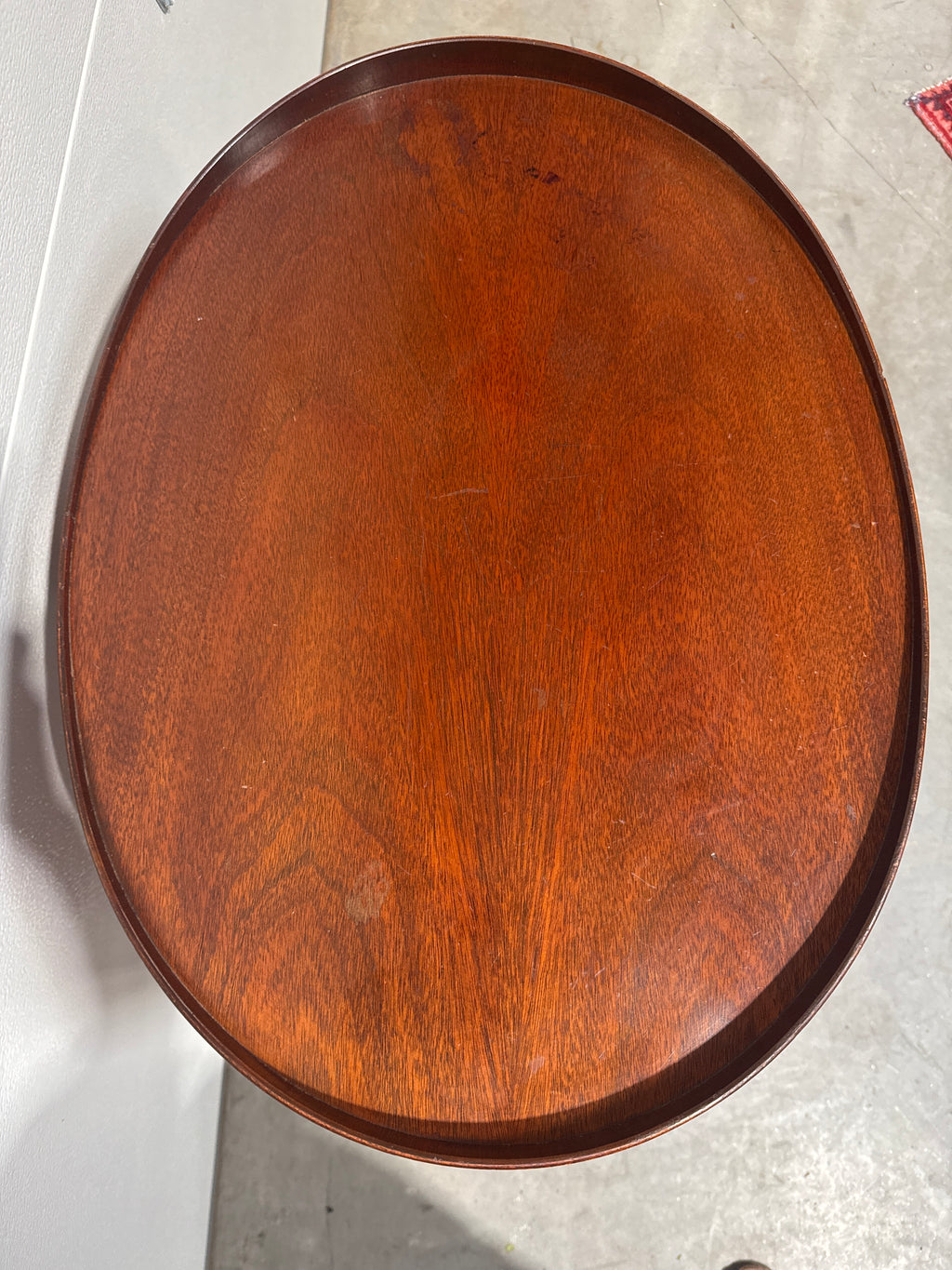 Vintage Mersman Inlaid Mahogany Oval Side Table