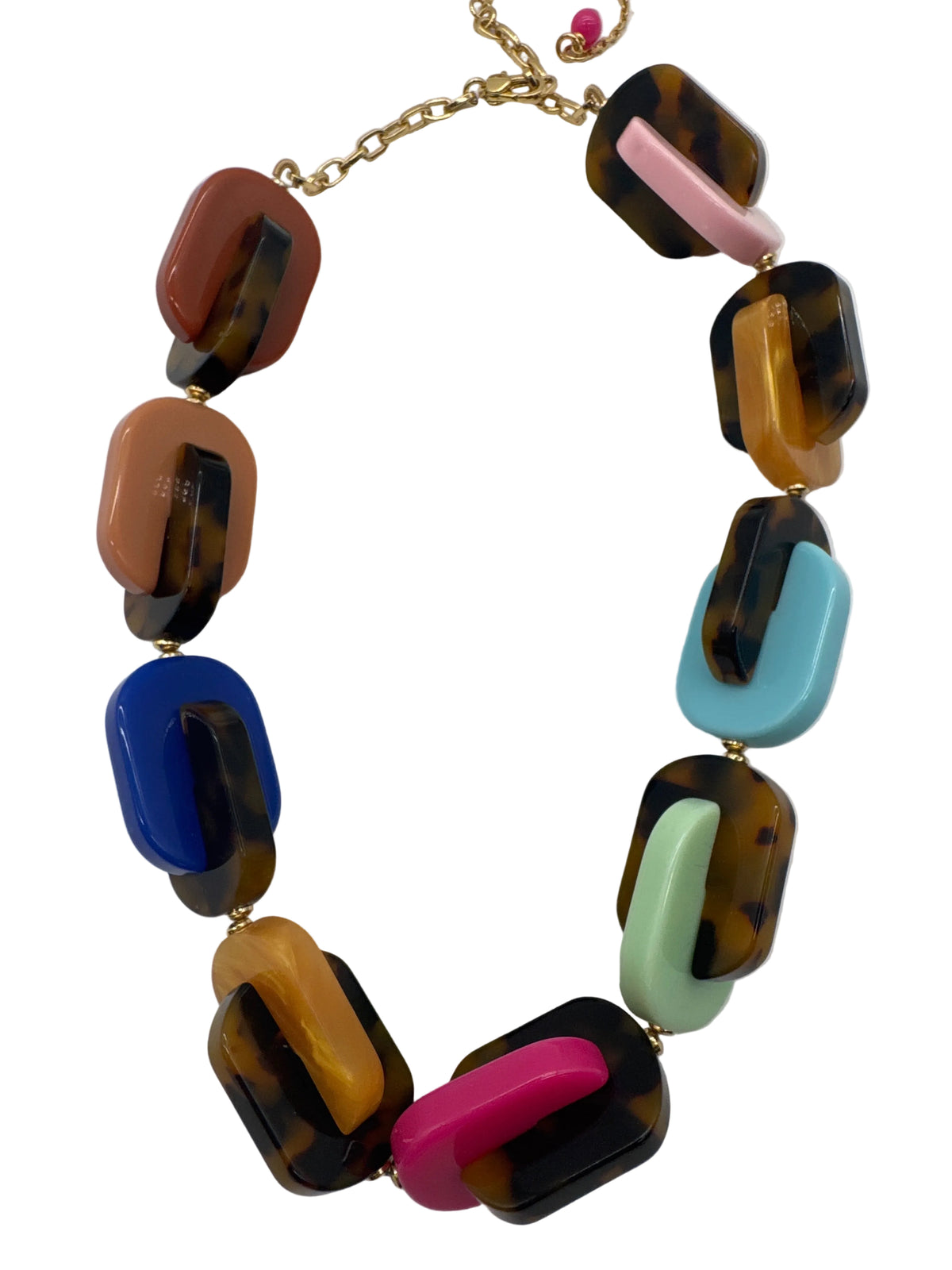 Kate Spade Chunky Acrylic Link Rainbow Tortoise Be Bold Necklace