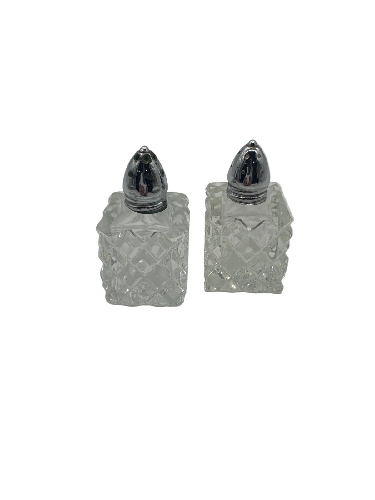 Vintage Ribbed Glass Salt & Pepper Shakers