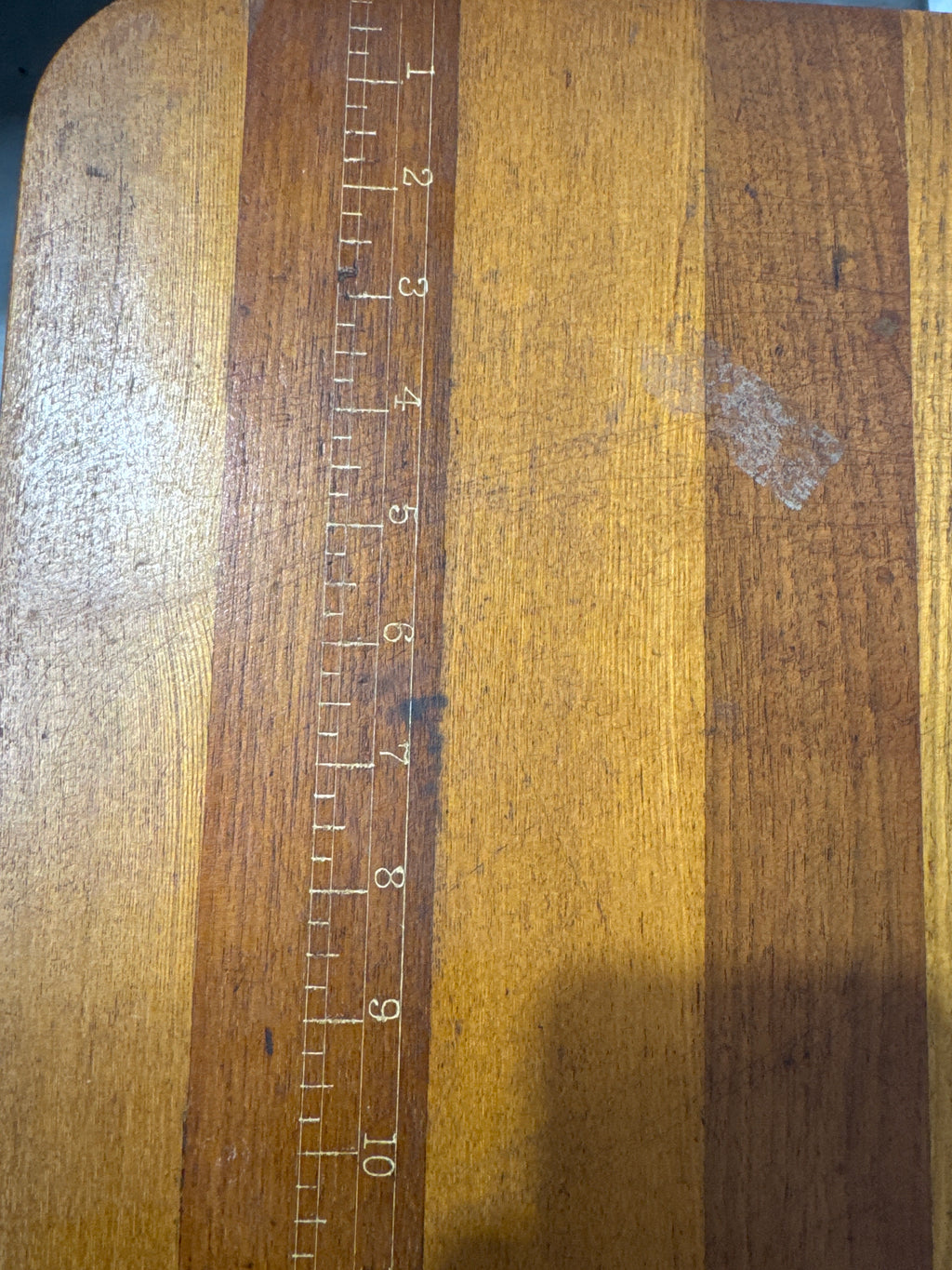 Antique Early 20th C. Folding Sewing Table with Yardstick Top