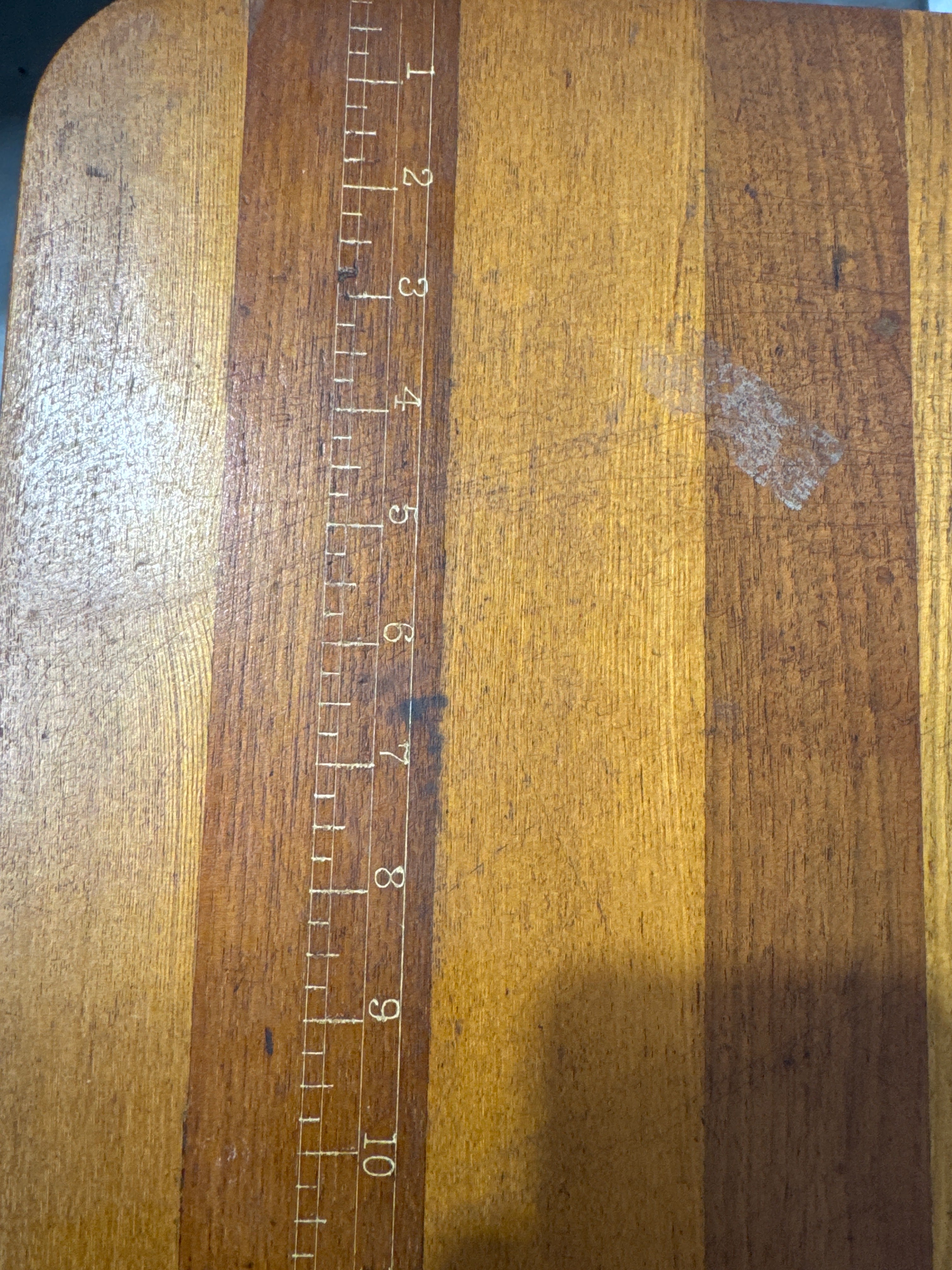 Antique Early 20th C. Folding Sewing Table with Yardstick Top