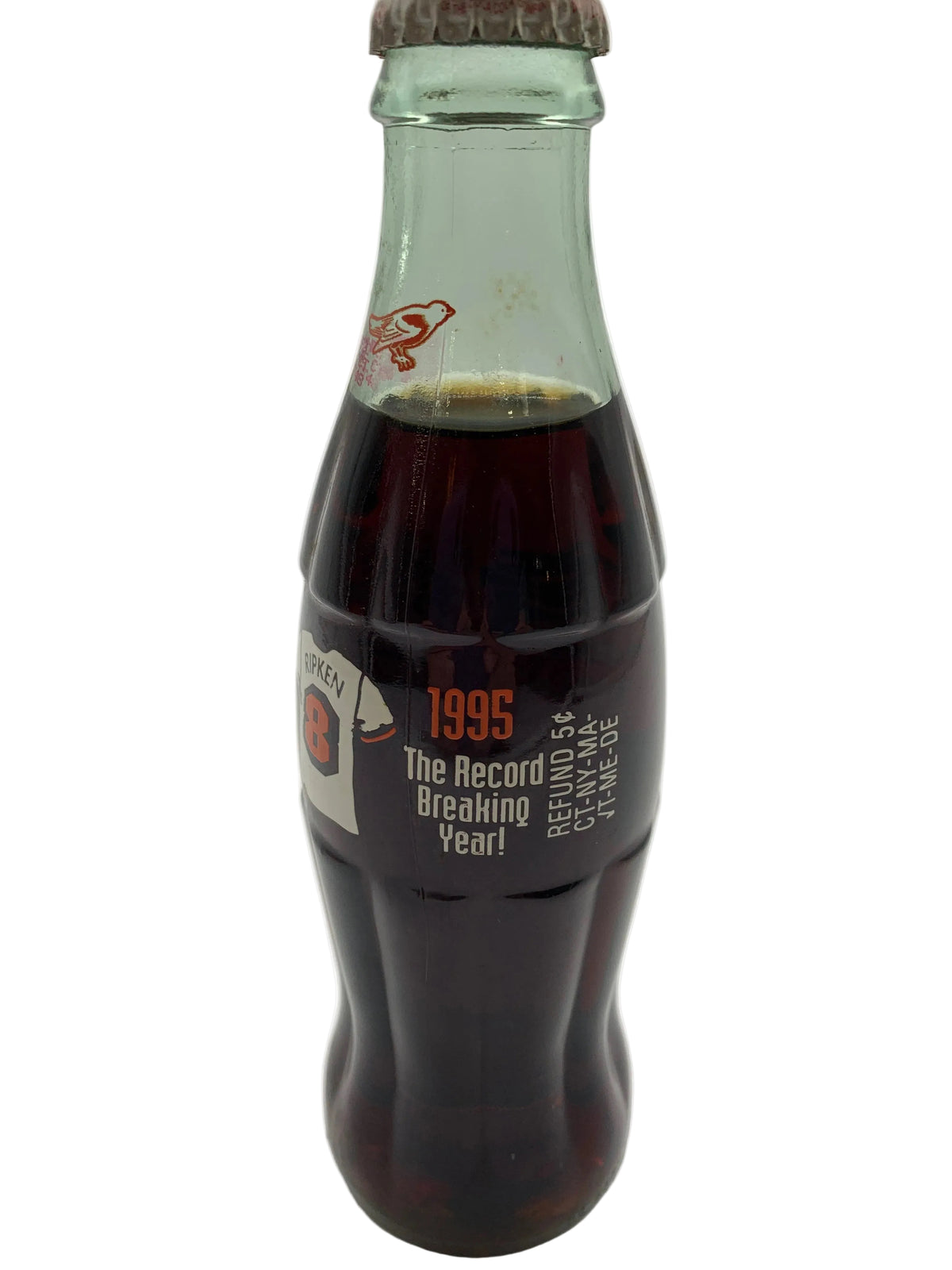 1995 CAL RIPKEN RECORD BREAKING YEAR COCA-COLA BOTTLE (WHITE JERSEY #8)