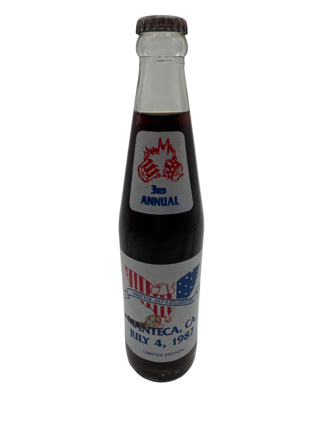 1987 3rd Annual Manteca California Coca-Cola Bottle 10 oz #4321/8000