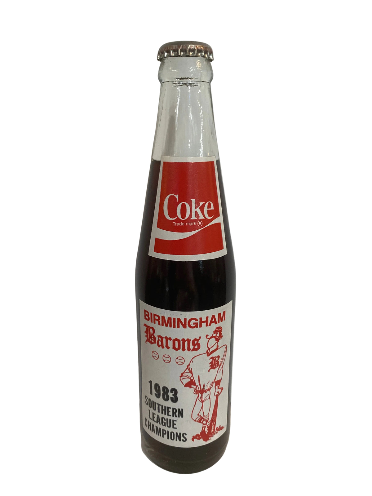 1983 BIRMINGHAM BARON’S SOUTHERN LEAGUE CHAMPIONS 10 oz COCA-COLA BOTTLE