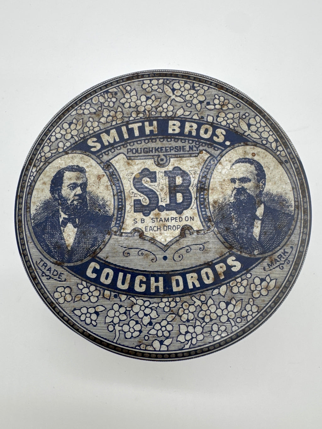 Vintage Bristol Ware Smith Bros (S.B.) Cough Drops "Empty" Tin w/Lid