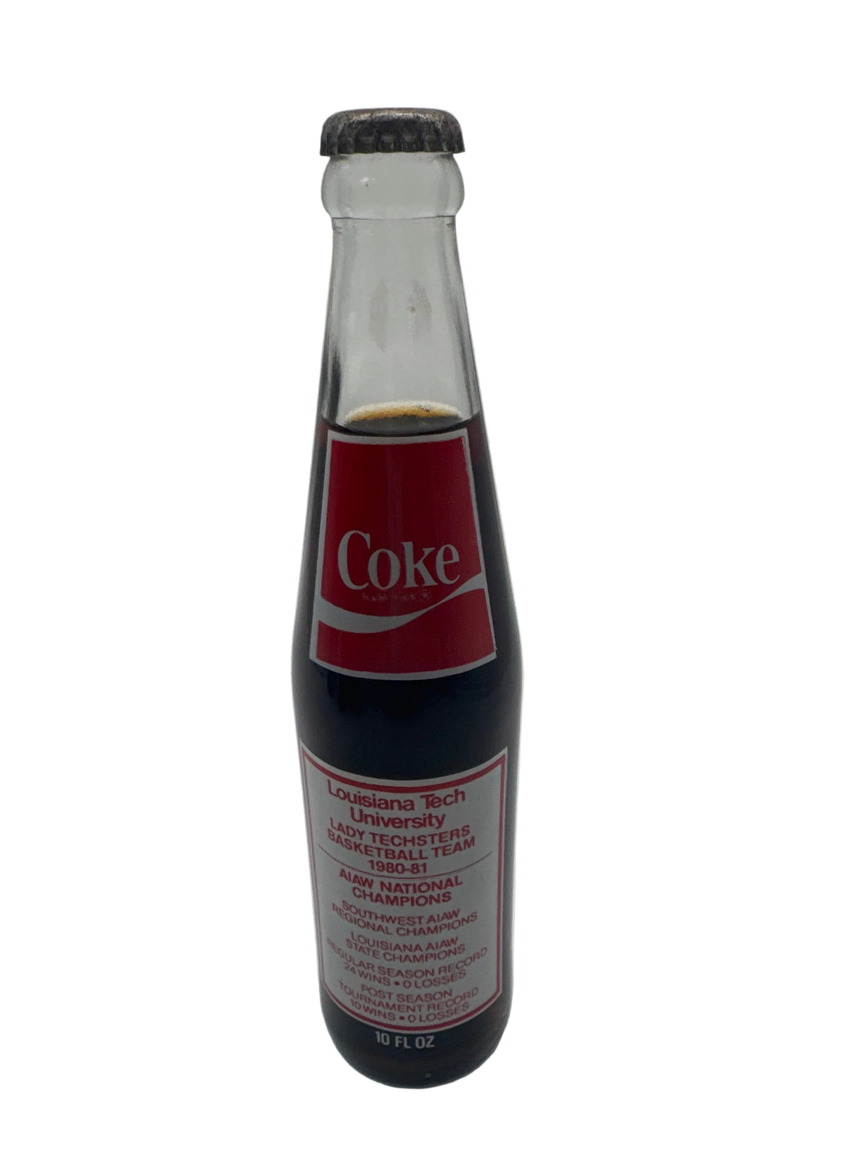 1980–81 LOUISIANA TECH UNIVERSITY LADY TECHSTERS BASKETBALL CHAMPIONS 10 oz COCA-COLA BOTTLE