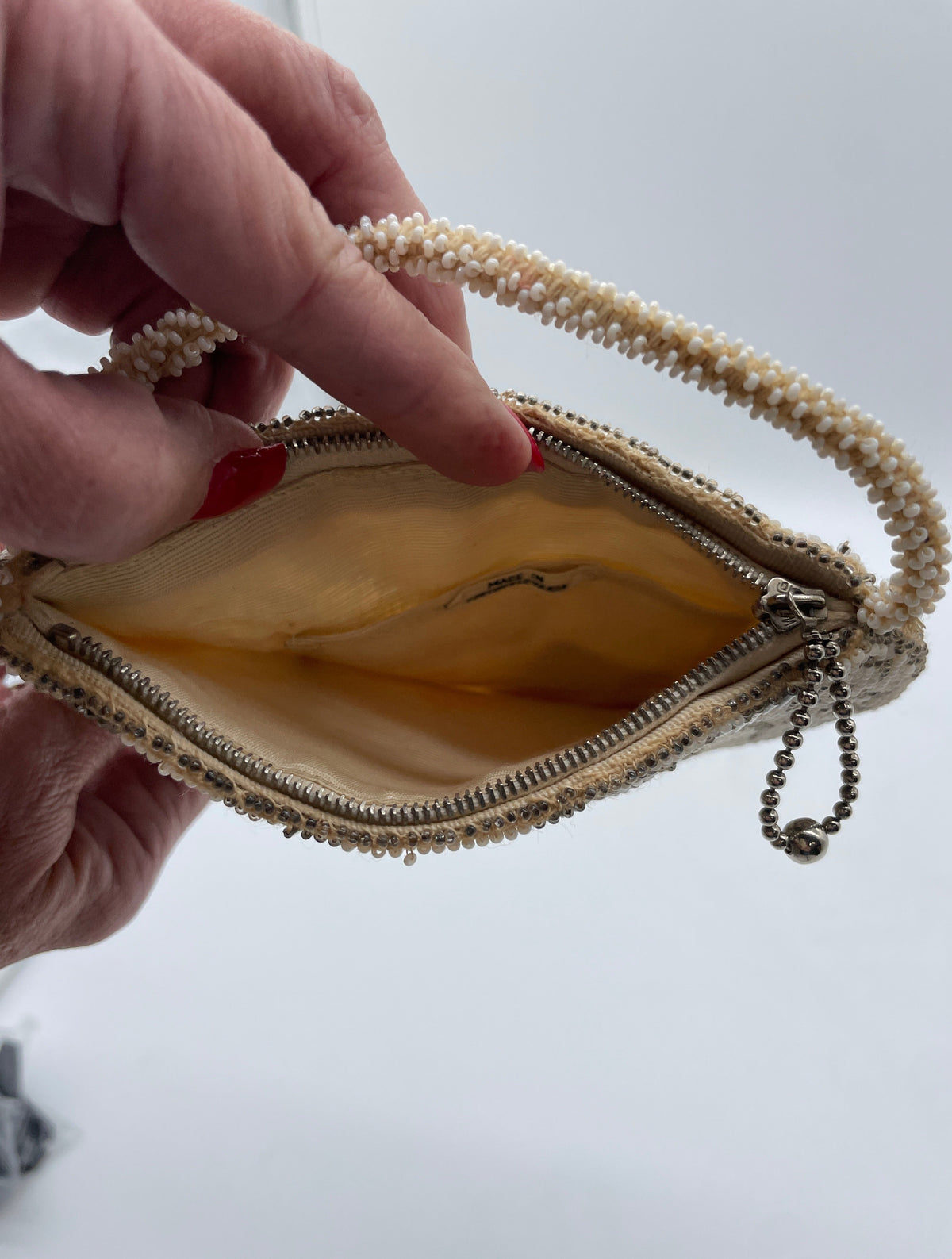 Antique Beaded Ladies Hand bag. Made in Czechoslovakia