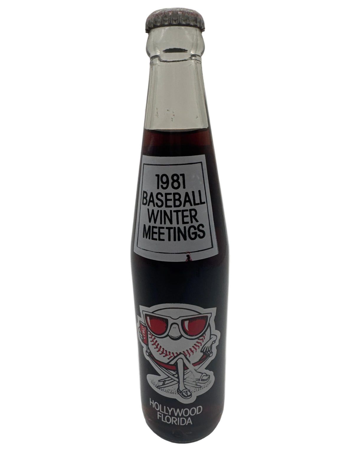1981 BASEBALL WINTER MEETING COCA-COLA BOTTLE *RARE* 10 iz