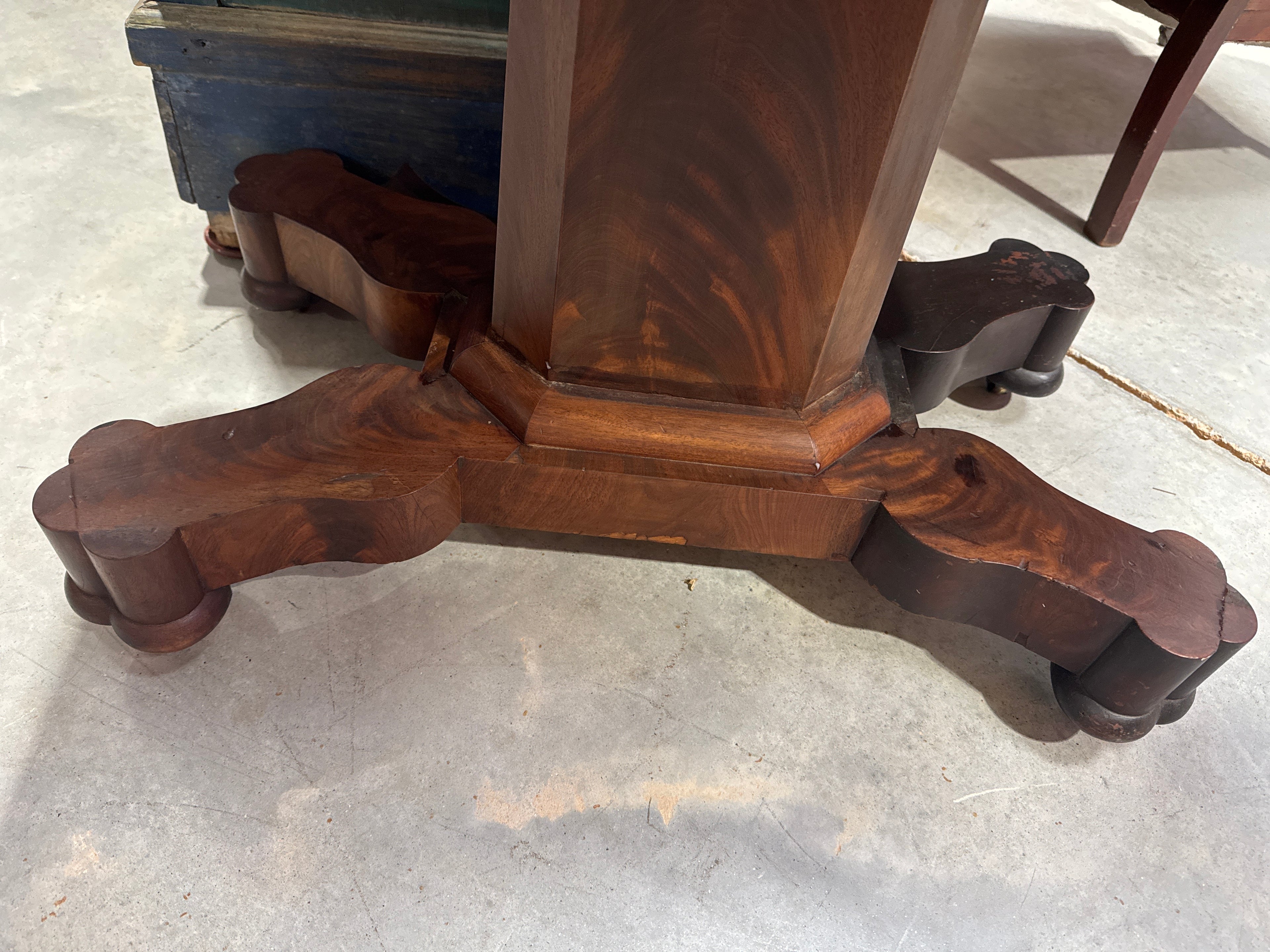 Antique Marble Top Table on Casters