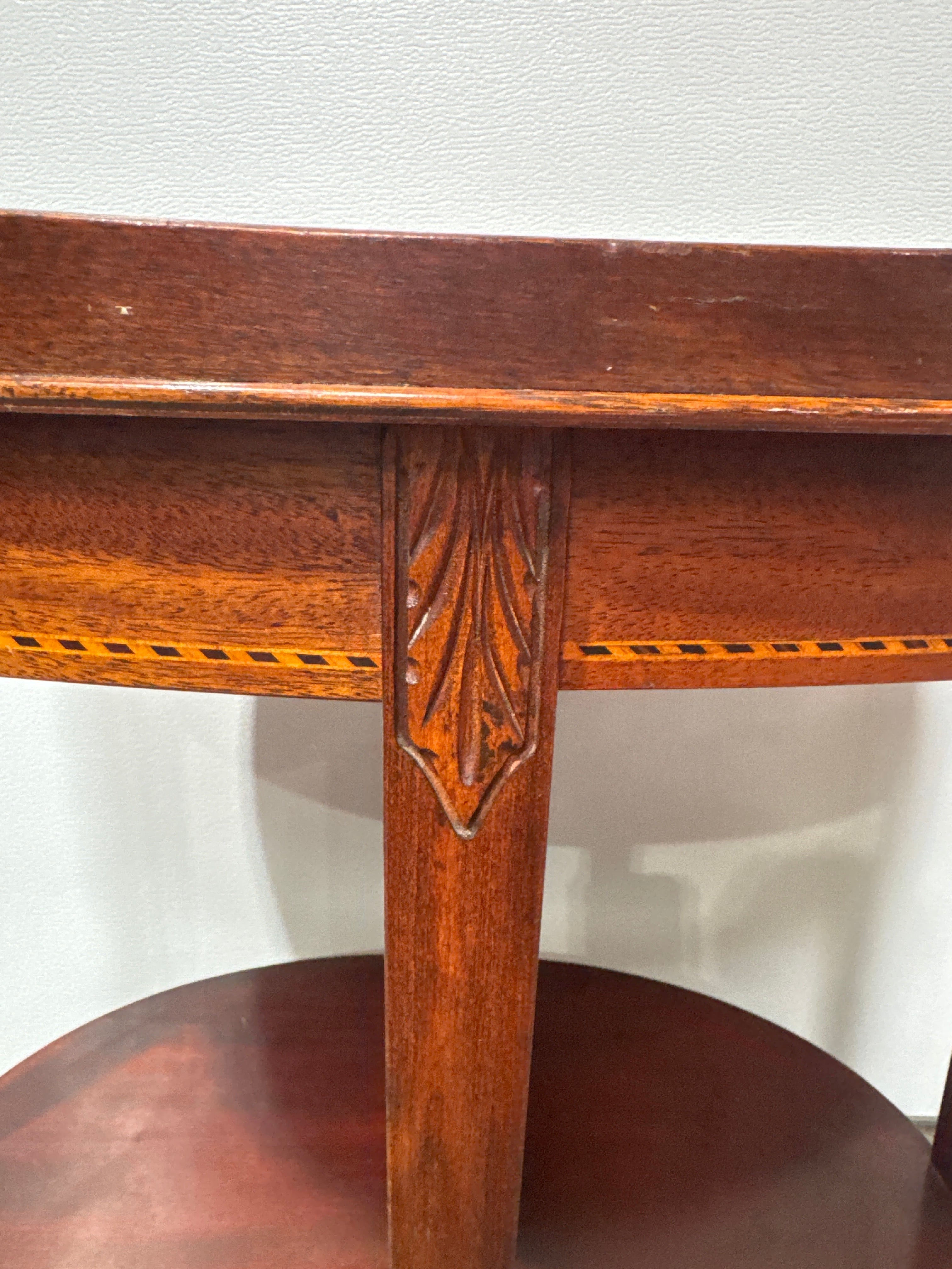 Vintage Mersman Inlaid Mahogany Oval Side Table