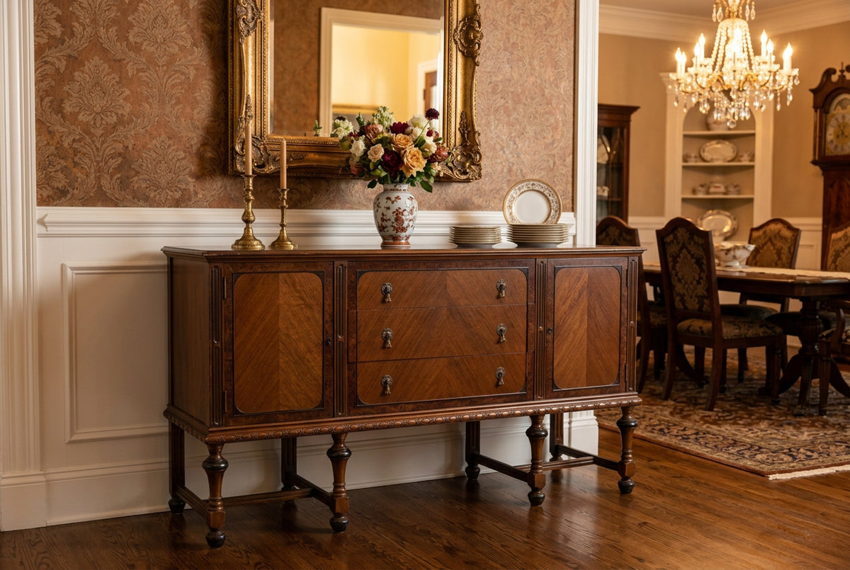Vintage Paine Furniture Walnut Sideboard