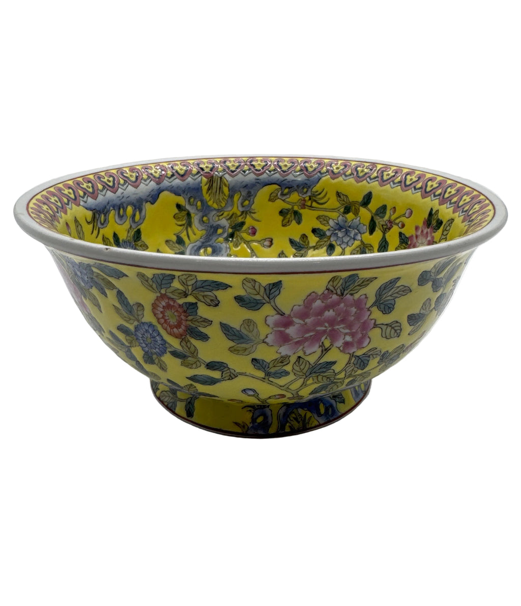 Vintage Andrea by Sadek Yellow Famille Jaune Porcelain Bowl
