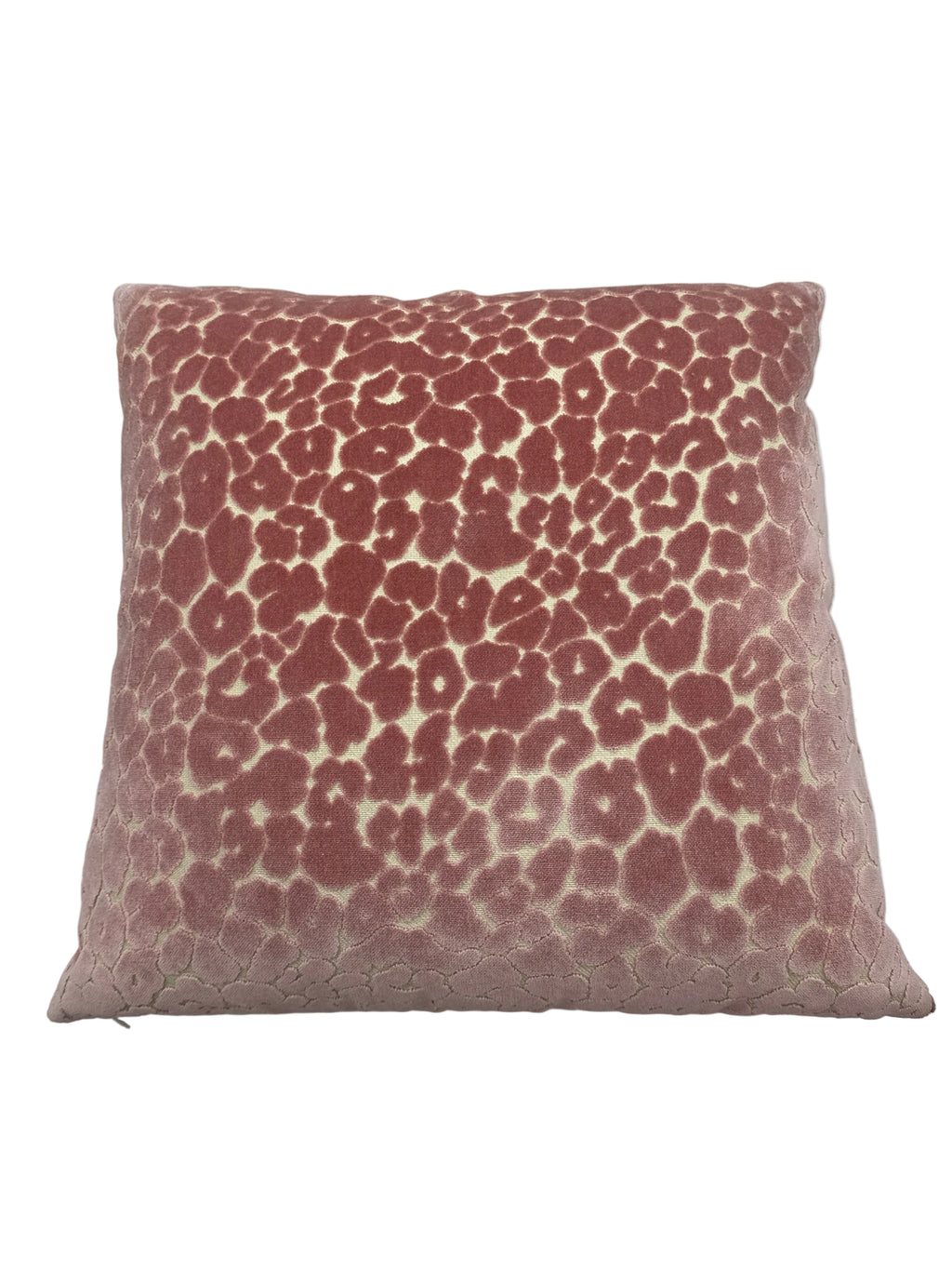 Rose Pink Velvet Leopard Double Sided Print Pillow with Insert 22”