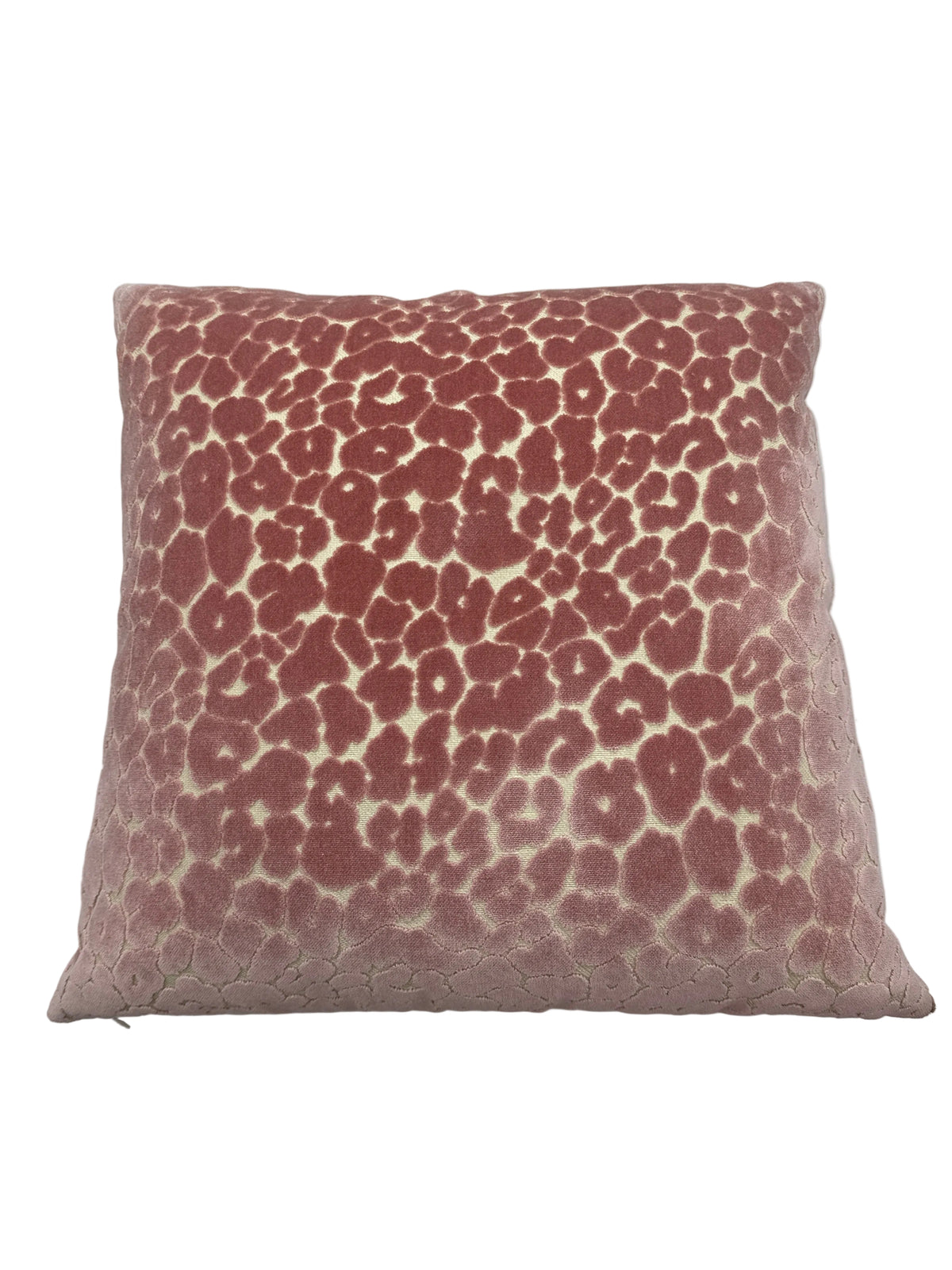 Rose Pink Velvet Leopard Double Sided Print Pillow with Insert 22”