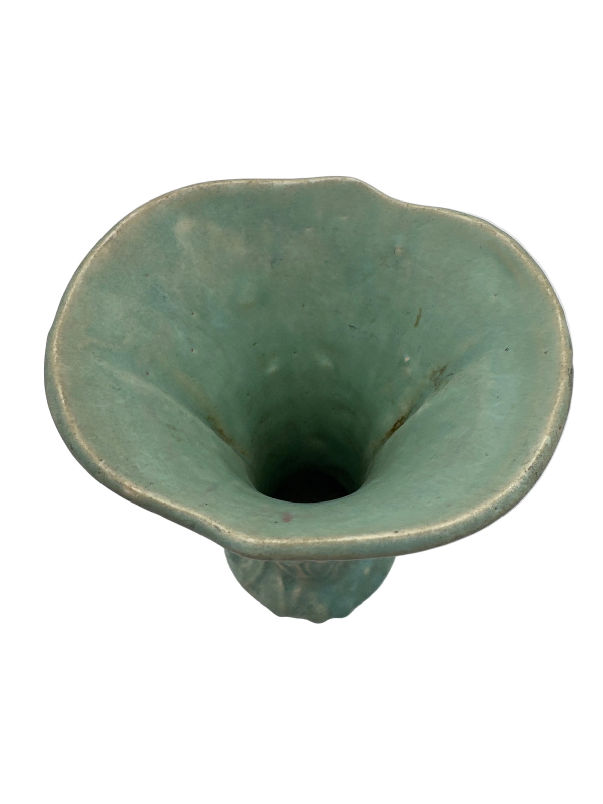 Vintage 1940’s McCoy Aqua Double Handle Pottery Vase *RARE*