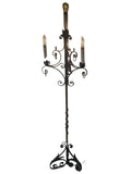 Vintage Spanish Revival Wrought Iron 4 Light Torchiere Floor Lamp