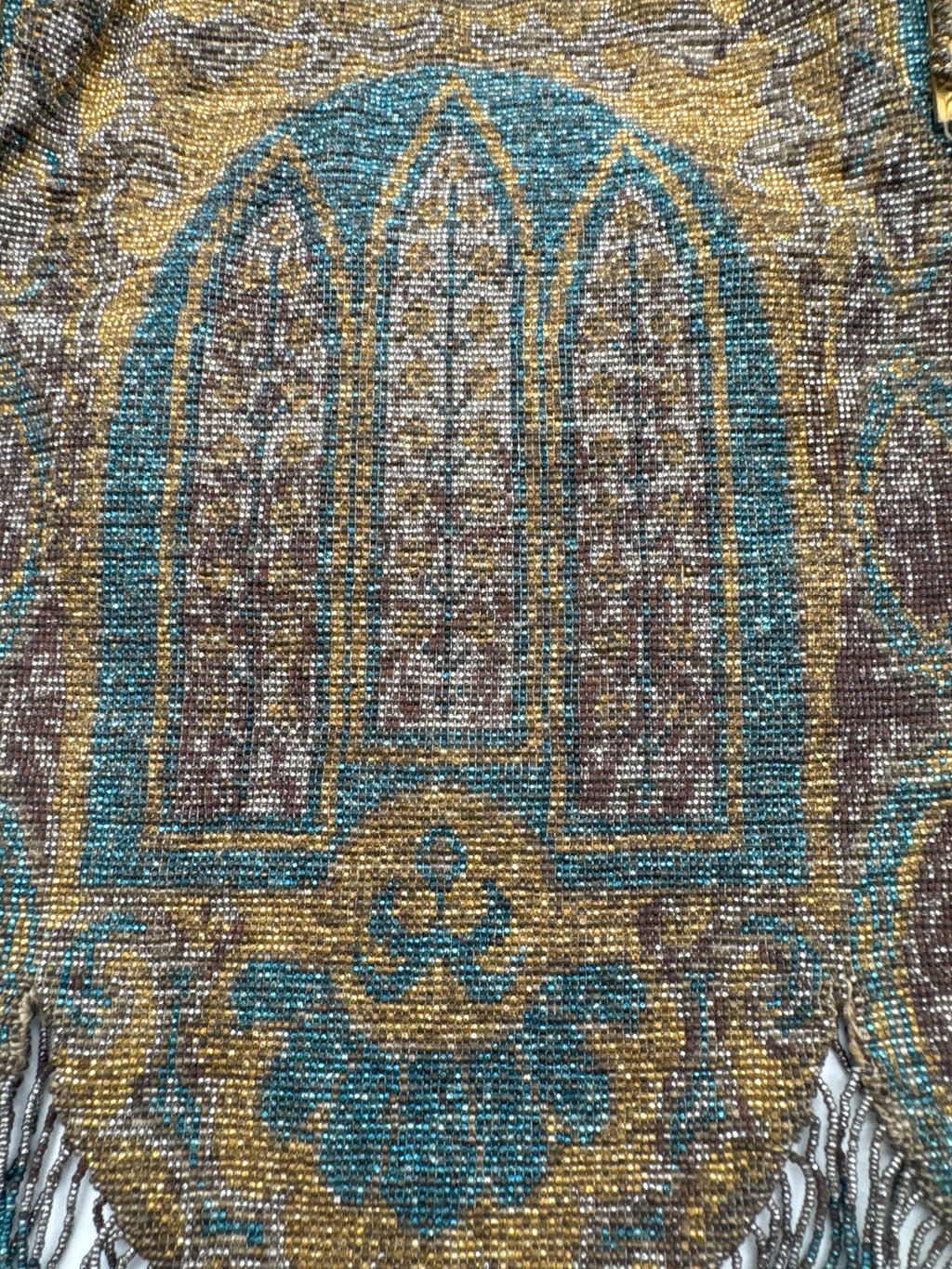 Antique Early 1900’s French Steel Beaded Hand Bag