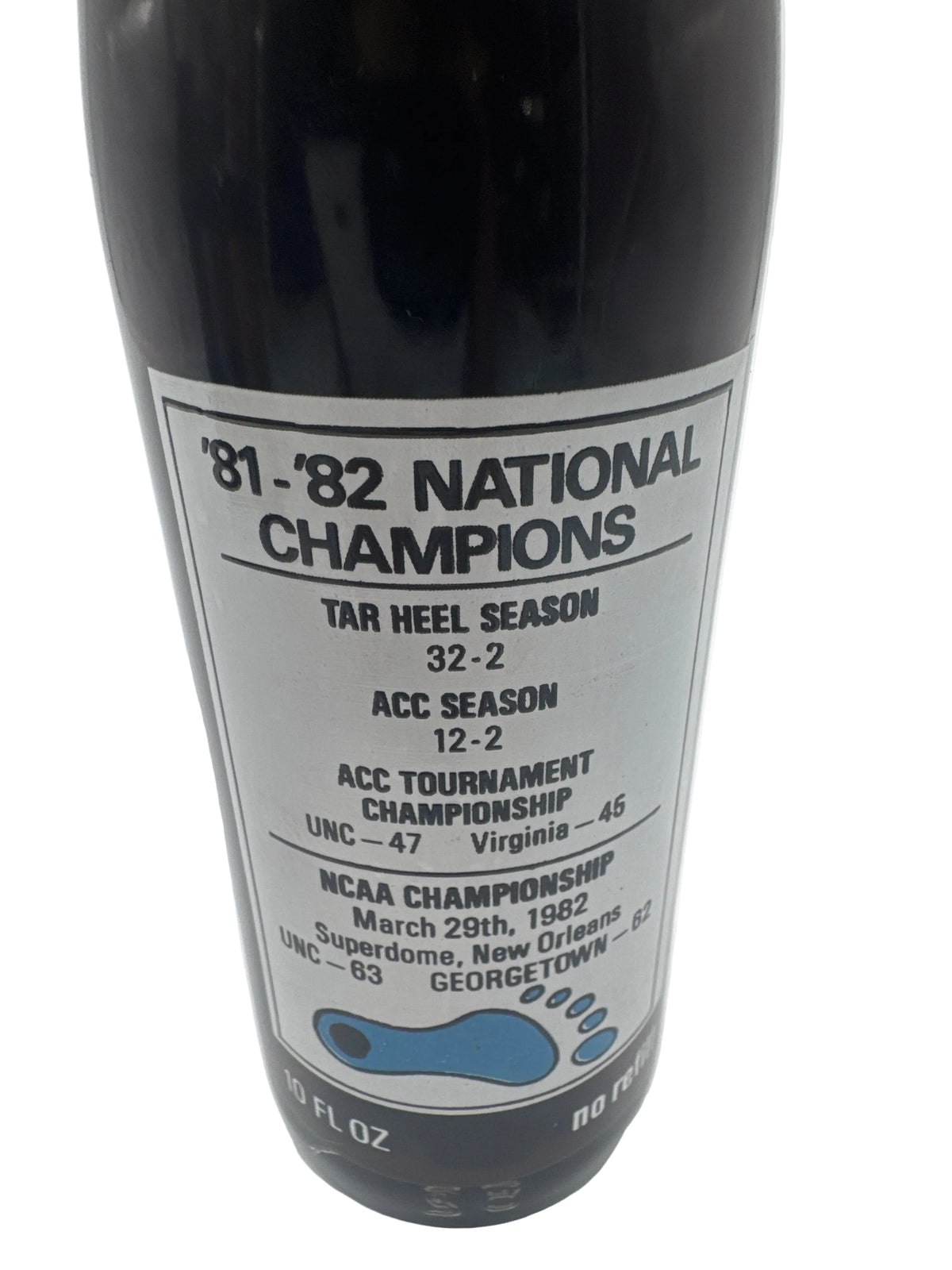 1981-82 NC TAR HEELS NATIONAL CHAMPIONS COCA-COLA 10 oz BOTTLE