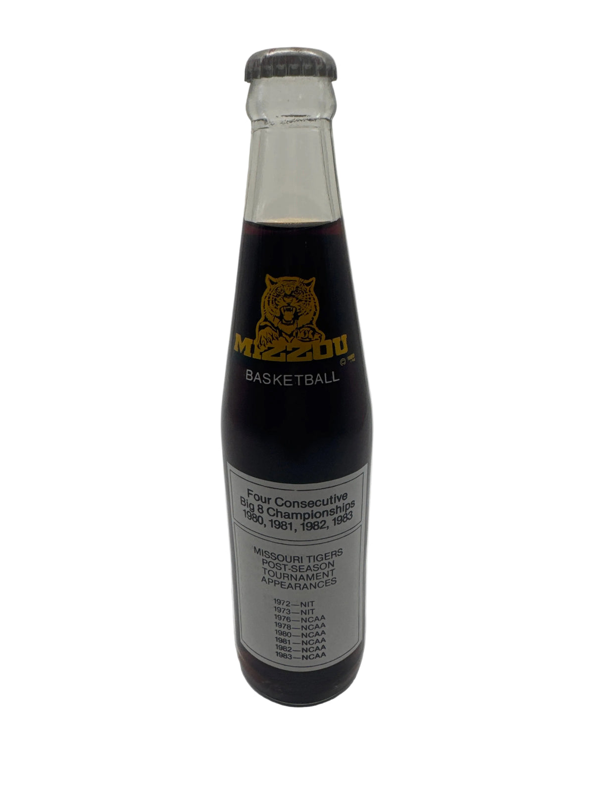 1983 MIZZOU TIGERS BASKETBALL BIG EIGHT CHAMPIONS 10 oz COCA-COLA BOTTLE