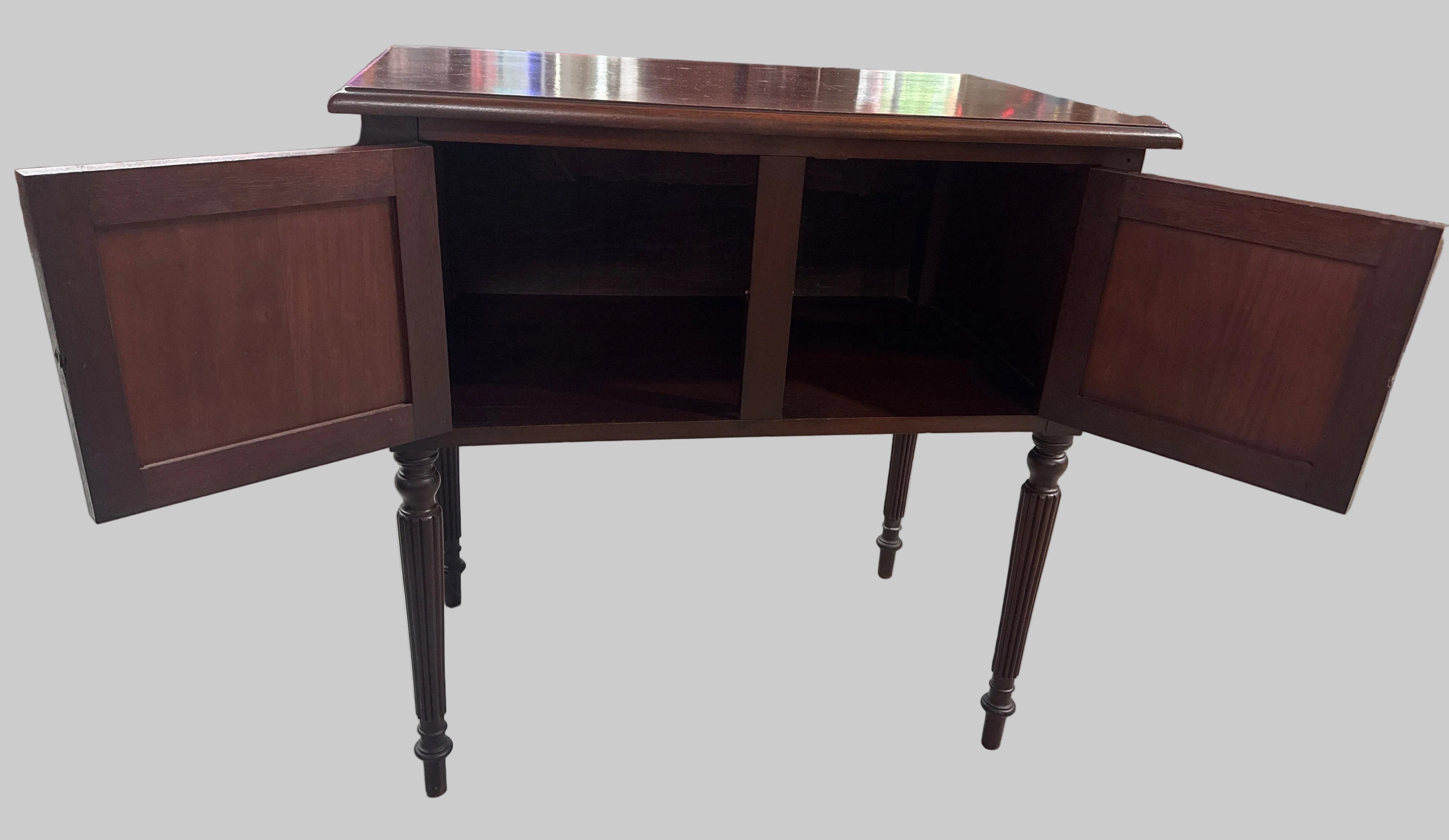 Antique Late 18th C or Early 19th C Federal Style 2 Door Inlay Accent Cabinet