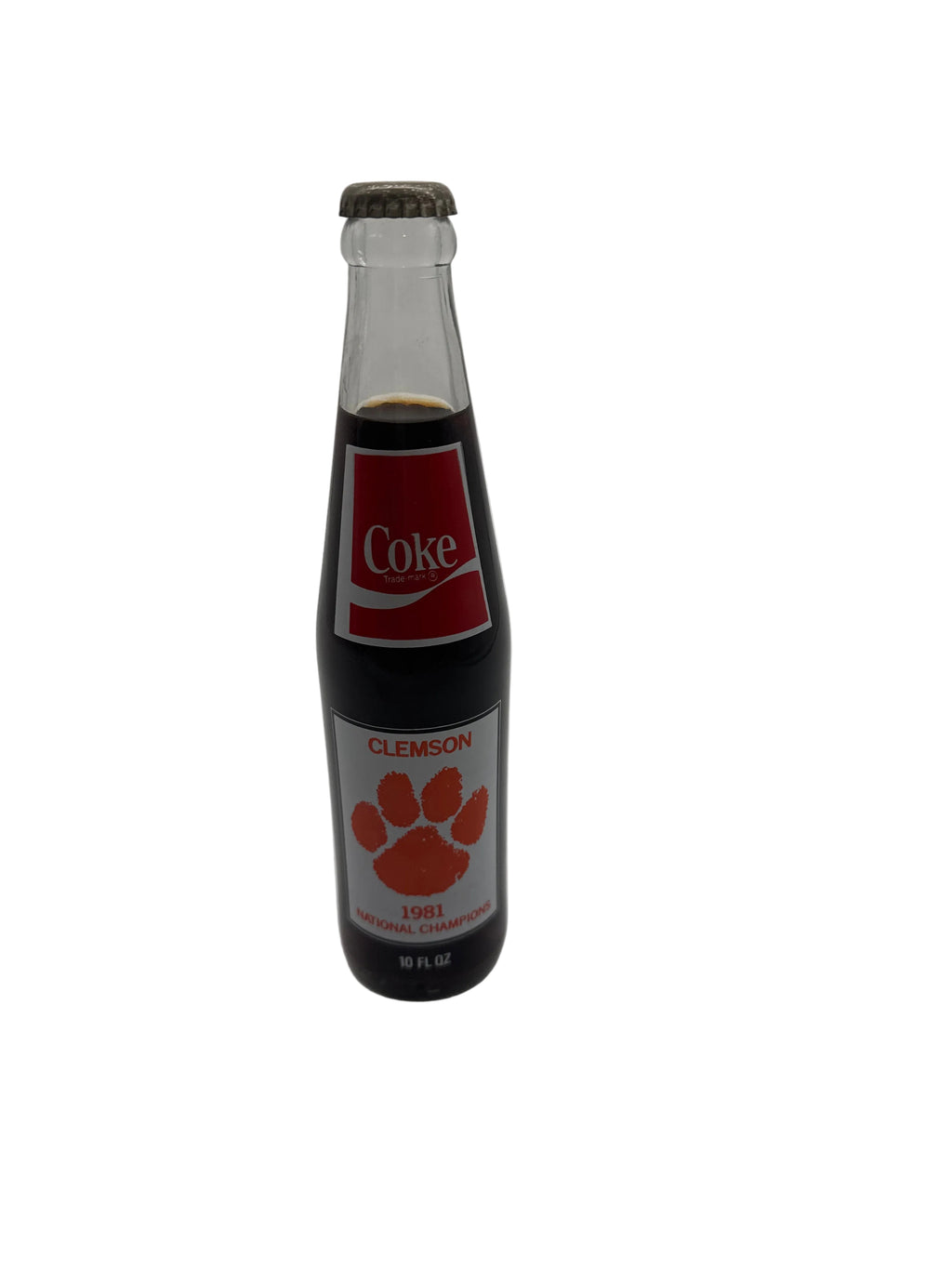 1981 CLEMSON TIGERS NATIONAL CHAMPIONS 10 oz COCA-COLA BOTTLE
