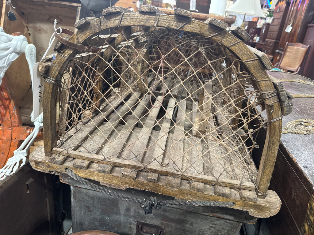 VINTAGE LARGE WOODEN LOBSTER TRAP