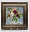 Signed Impressionist Framed Bouquet of Flowers Oil Painting by Chery Connelly