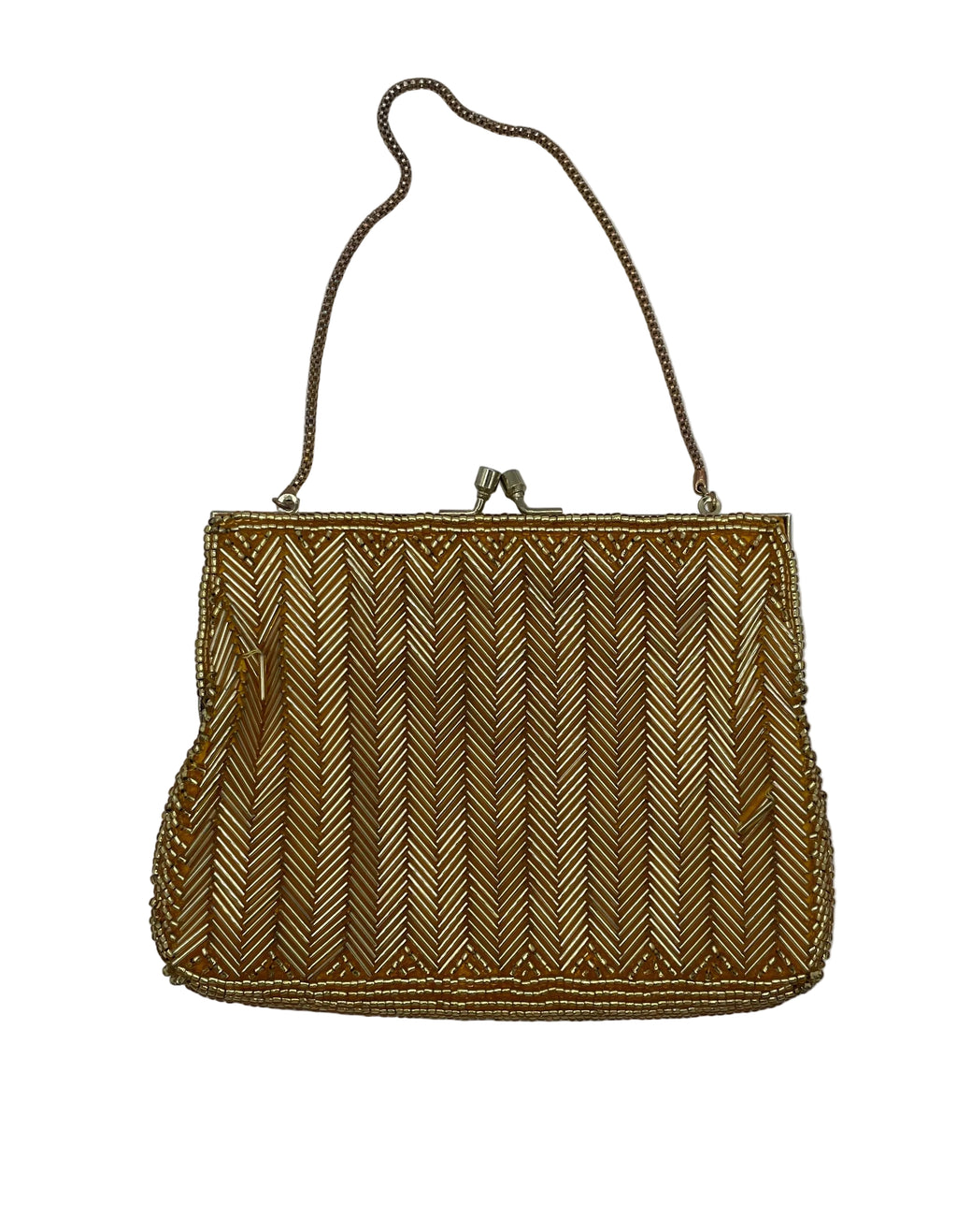 Vintage Gold Beaded Handbag by Charism