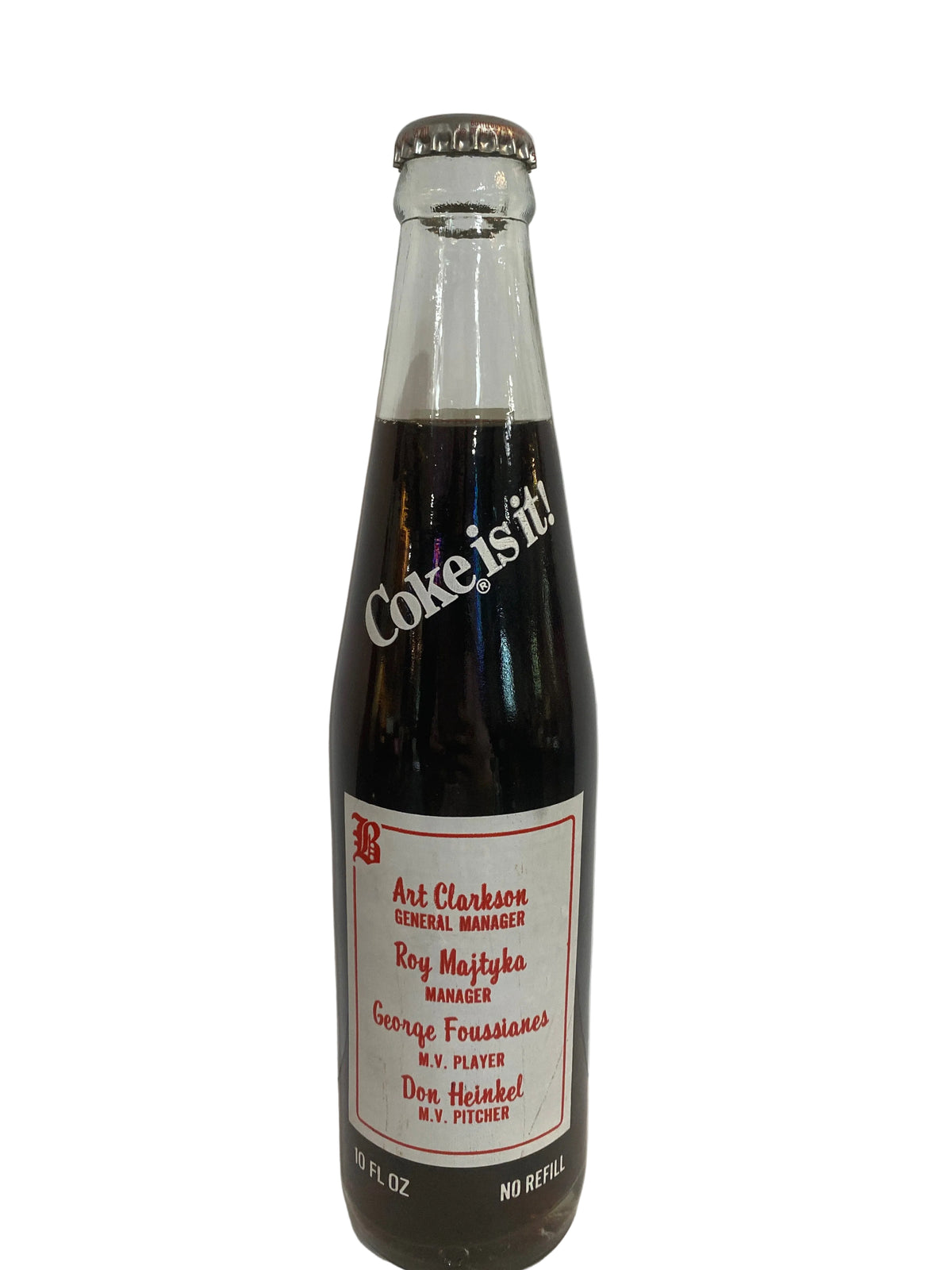 1983 BIRMINGHAM BARON’S SOUTHERN LEAGUE CHAMPIONS 10 oz COCA-COLA BOTTLE