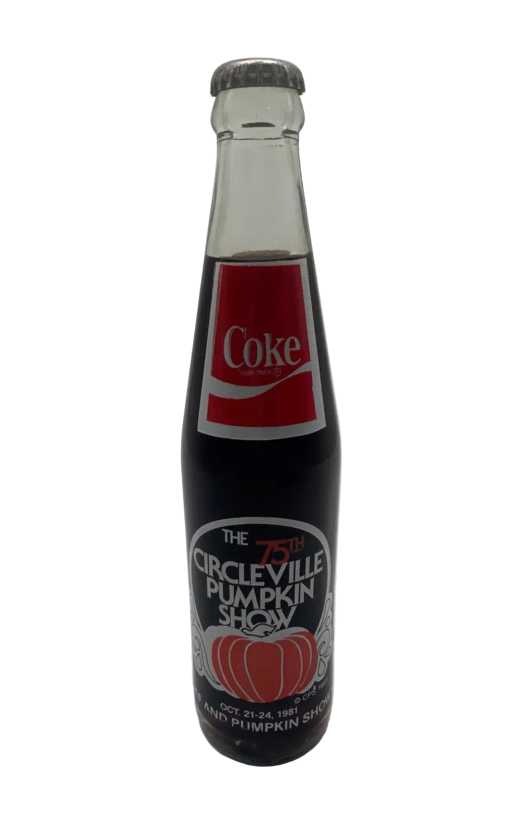 1981 75th ANNIVERSARY CIRCLEVILLE, OHIO PUMPKIN SHOW 10 oz COCA-COLA BOTTLE *RARE*