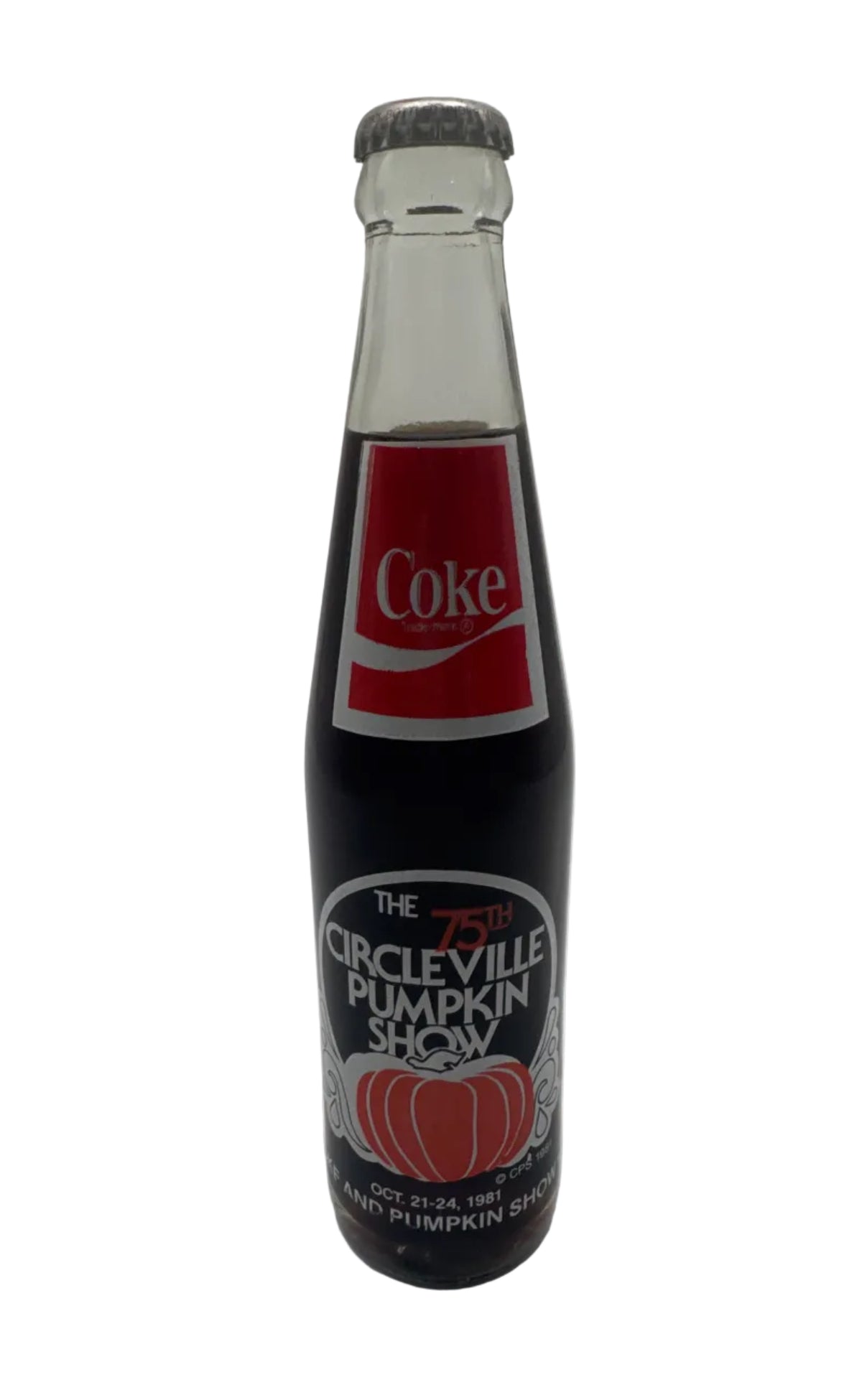 1981 75th ANNIVERSARY CIRCLEVILLE, OHIO PUMPKIN SHOW 10 oz COCA-COLA BOTTLE *RARE*