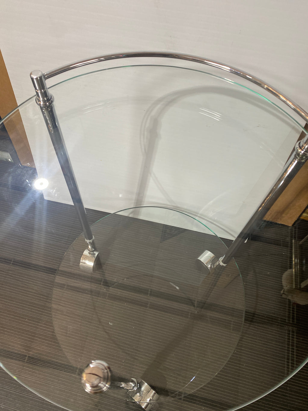 Willis Frameless Silver Tone Bar Cart