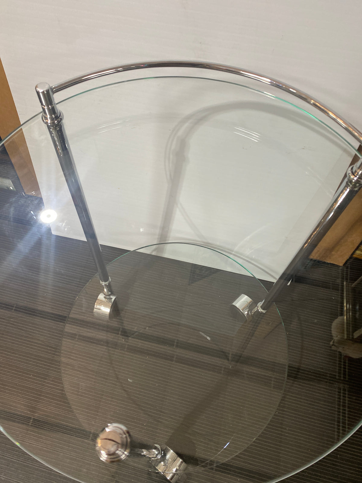 Willis Frameless Silver Tone Bar Cart