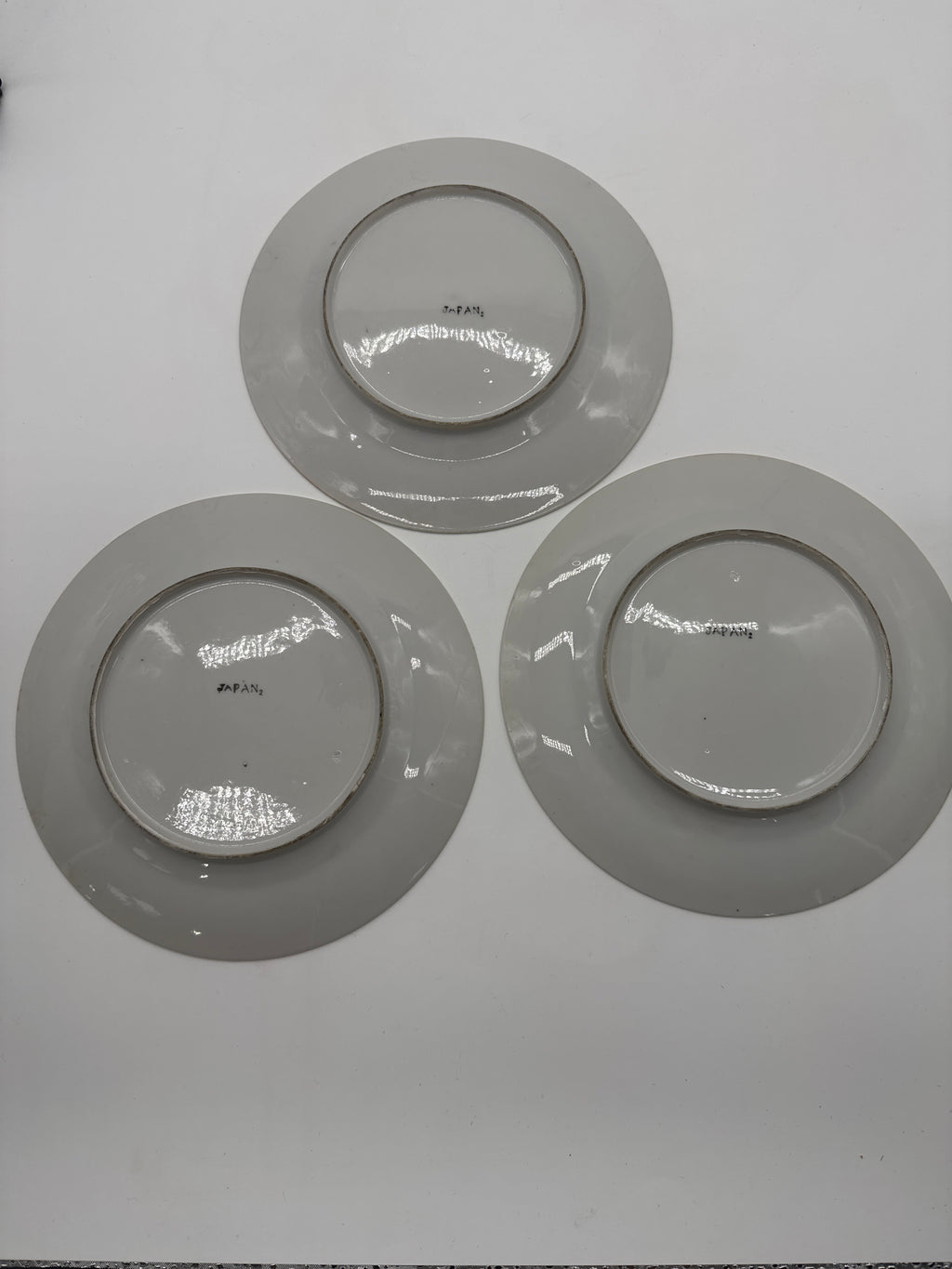 Antique Hotta Yu Shoten Porcelain Lusterware Salad Plates (3) Made in Japan