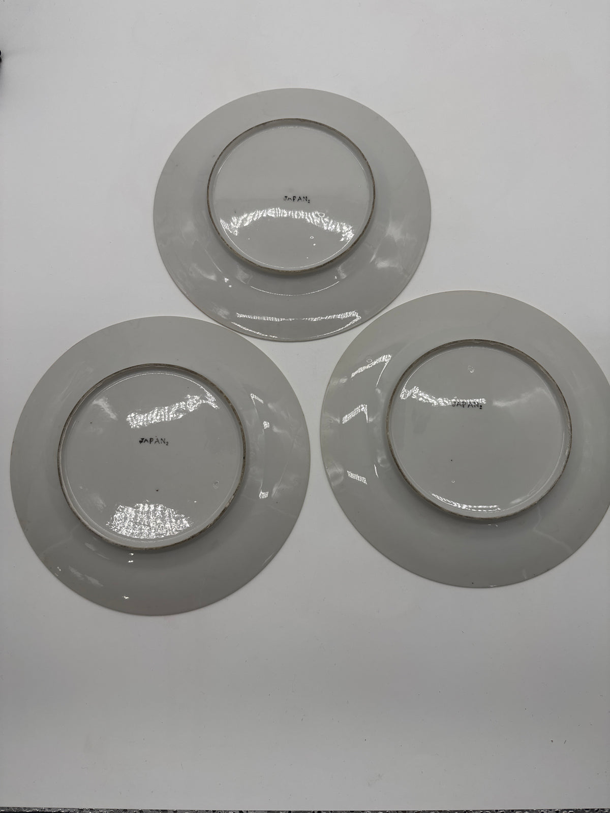Antique Hotta Yu Shoten Porcelain Lusterware Salad Plates (3) Made in Japan